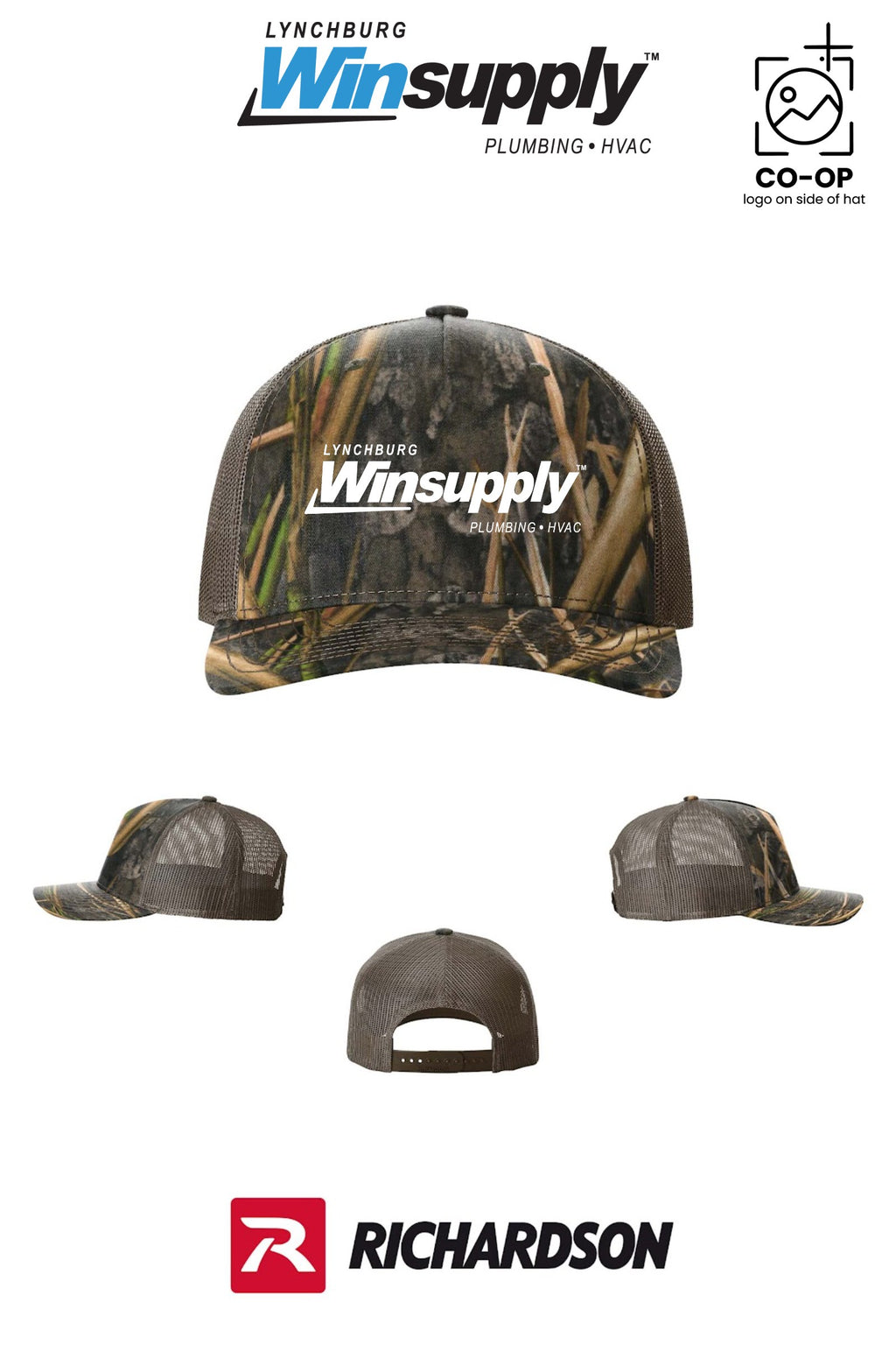Richardson 112PFP Printed Five-Panel Trucker - Lynchburg Winsupply