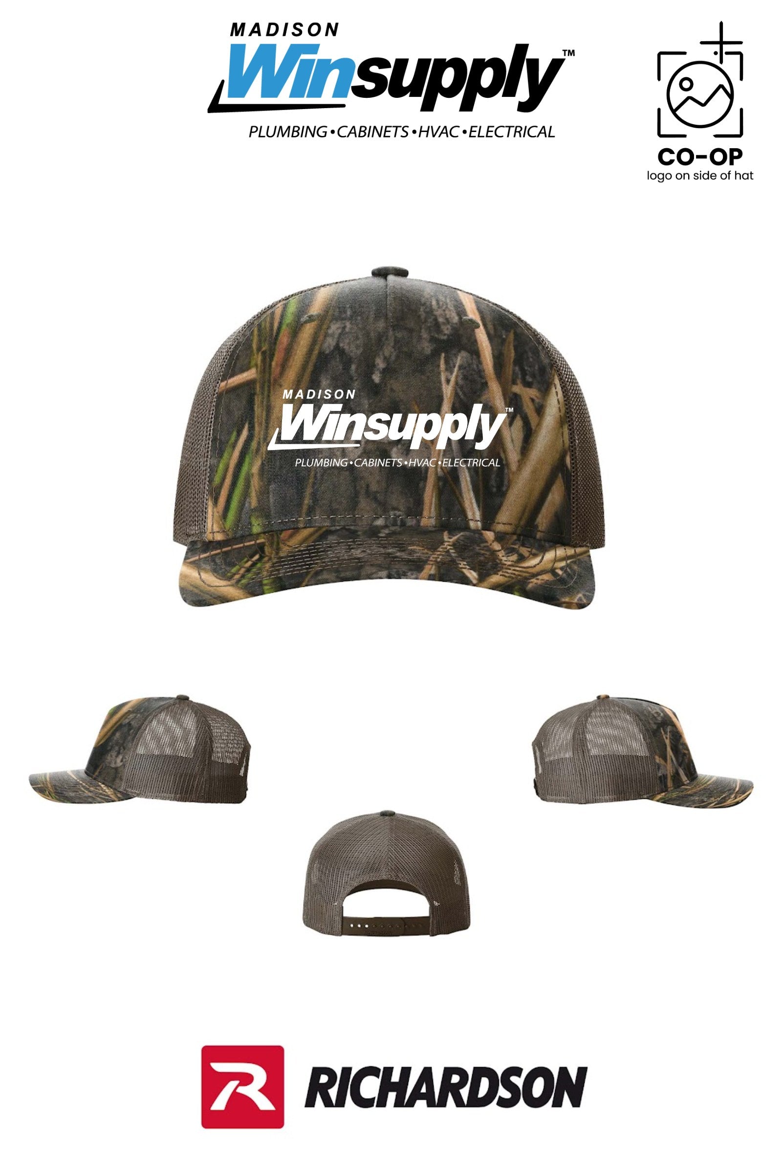Richardson 112PFP Printed Five-Panel Trucker - Madison Winsupply