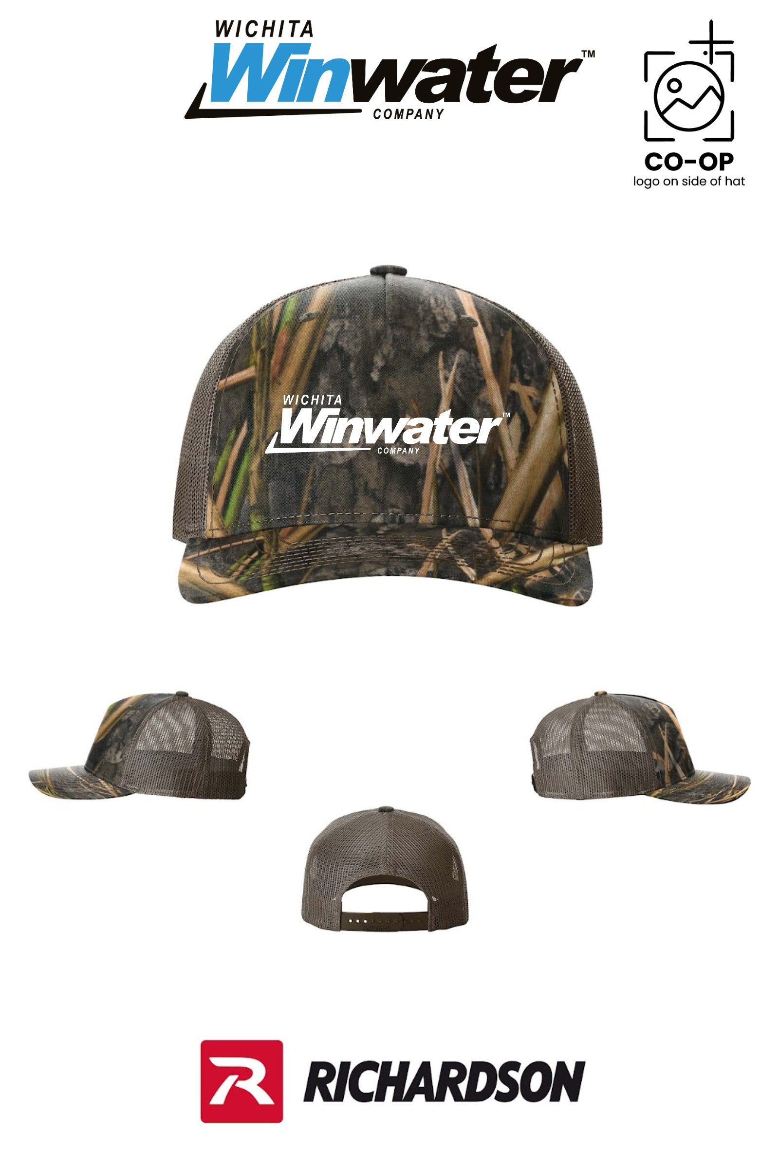 Richardson 112PFP Printed Five-Panel Trucker - Wichita Winwater