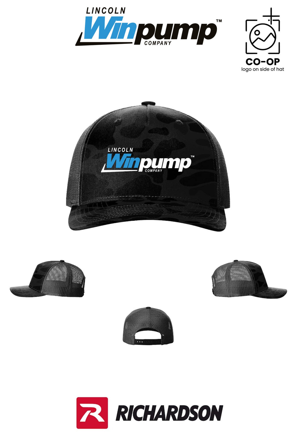 Richardson 112PFP Printed Five-Panel Trucker - Lincoln Winpump