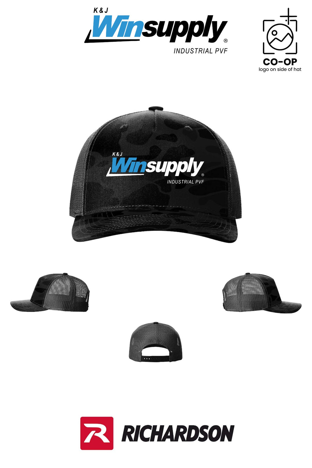 Richardson 112PFP Printed Five-Panel Trucker - K & J Winsupply, Industrial PVF