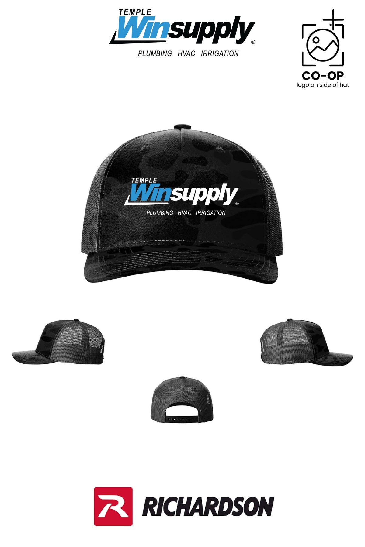 Richardson 112PFP Printed Five-Panel Trucker - Temple Winsupply