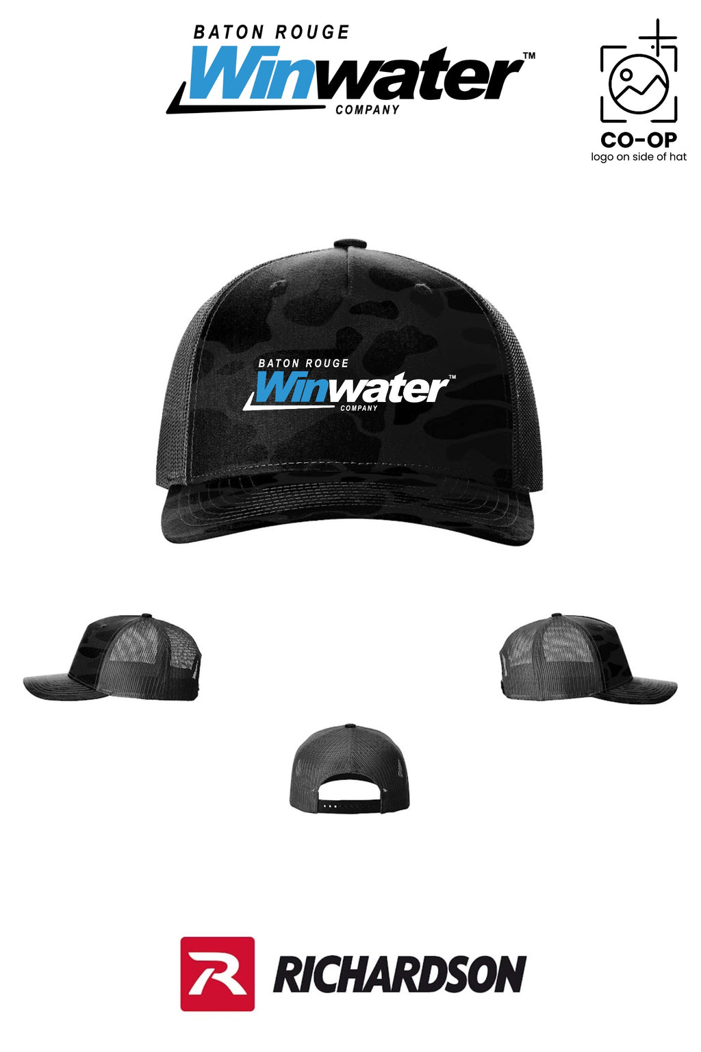 Richardson 112PFP Printed Five-Panel Trucker - Baton Rouge Winwater