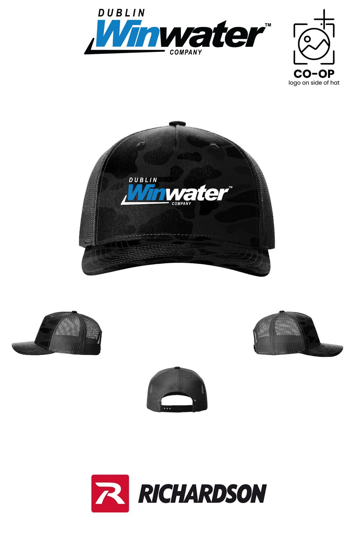 Richardson 112PFP Printed Five-Panel Trucker - Dublin Winwater
