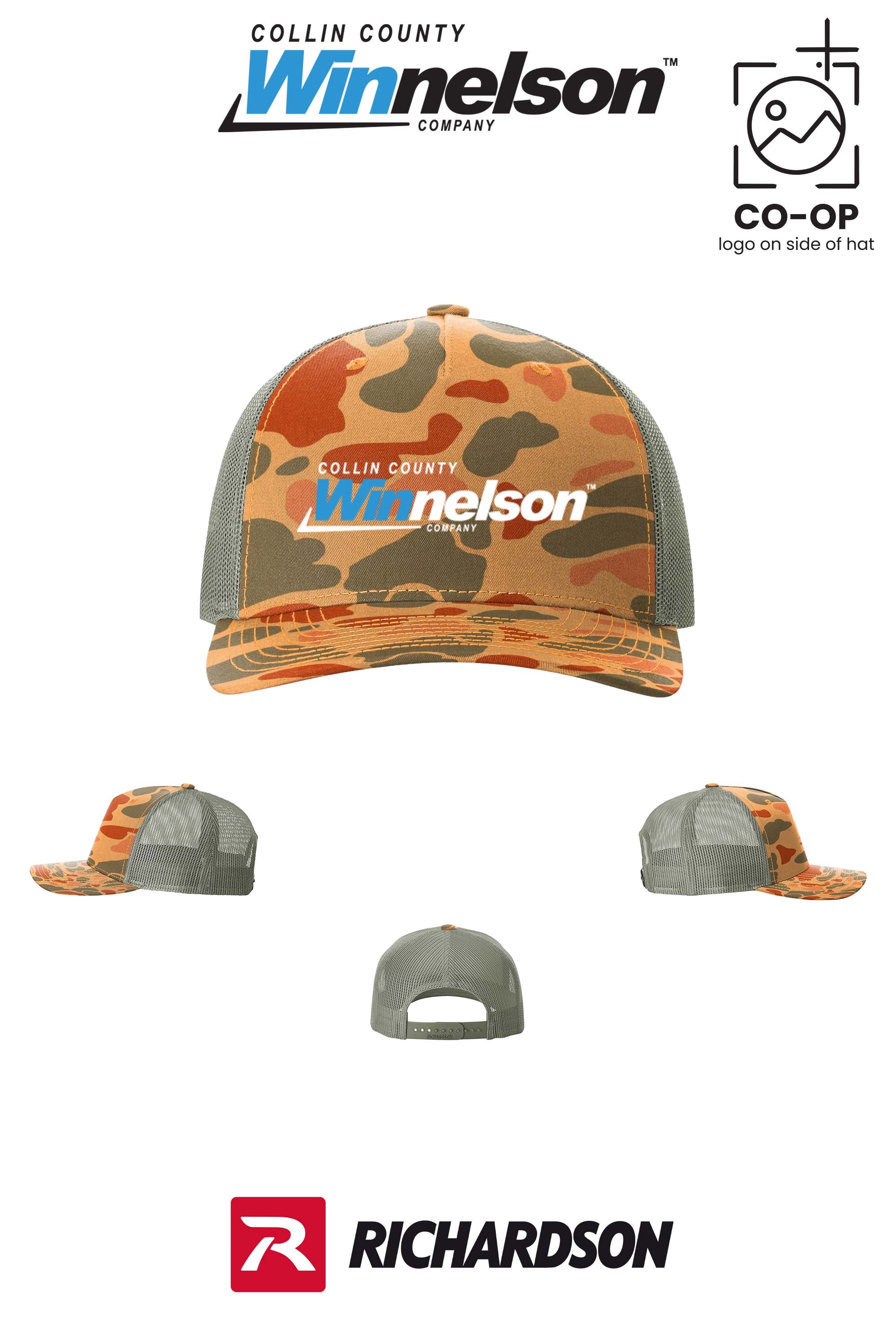 Richardson 112PFP Printed Five-Panel Trucker - Collin County Winnelson