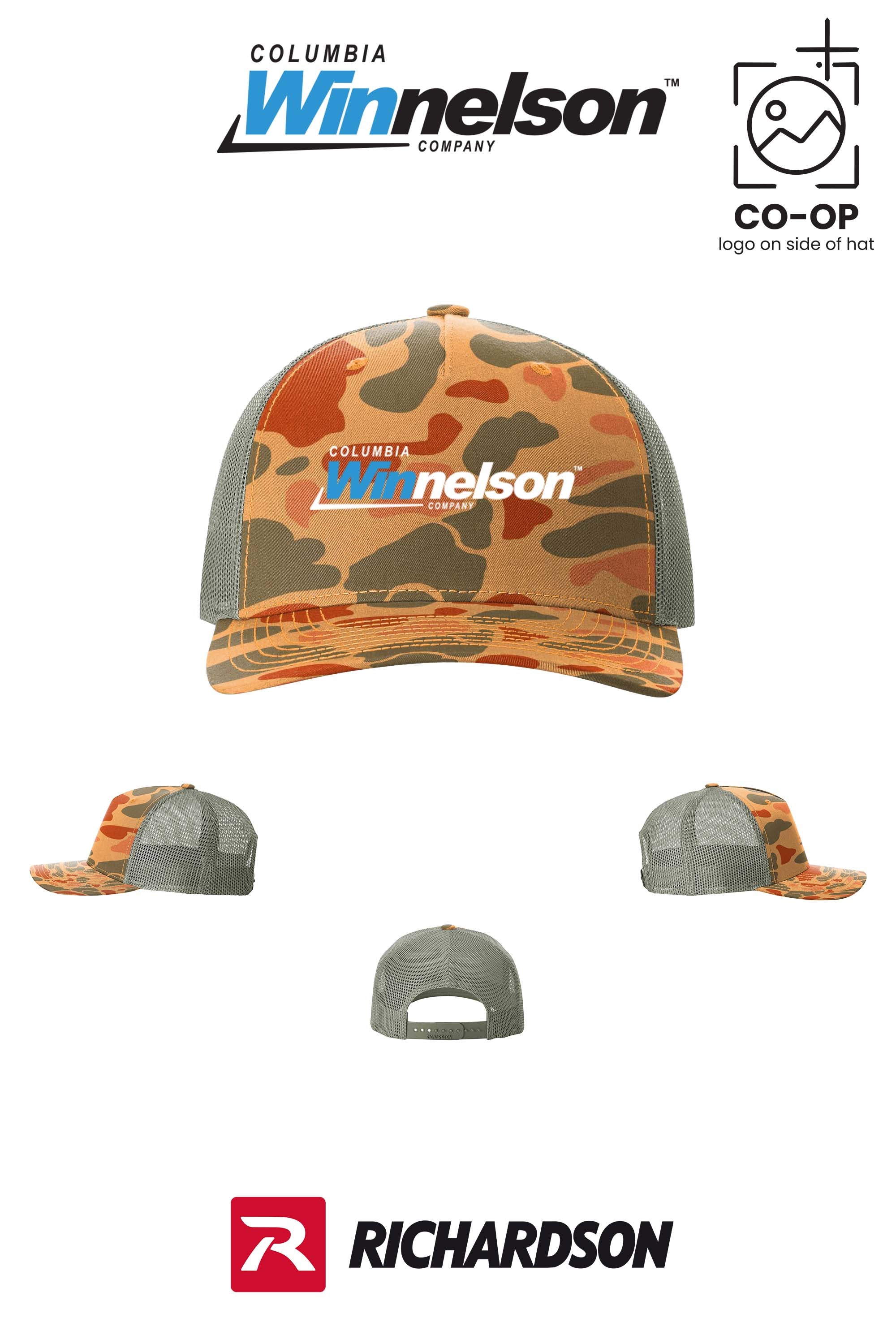 Richardson 112PFP Printed Five-Panel Trucker - Columbia MO Winnelson