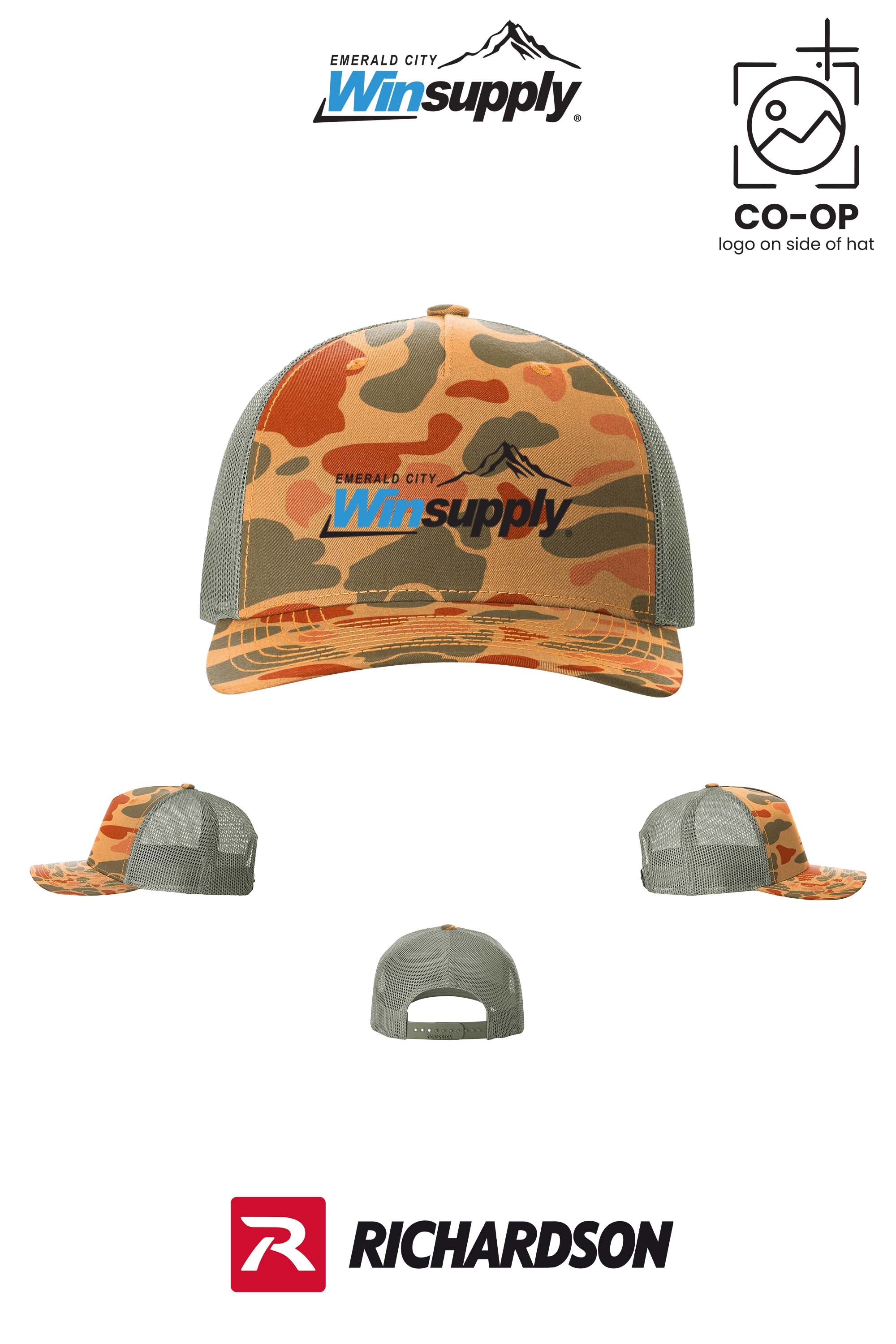 Richardson 112PFP Printed Five-Panel Trucker - Winsupply Emerald City