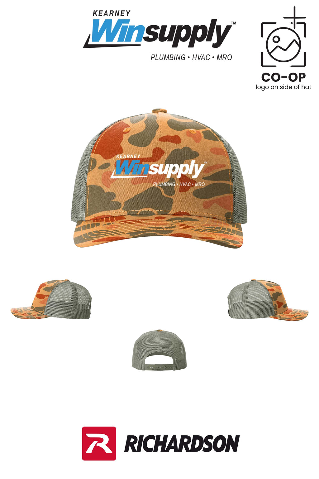 Richardson 112PFP Printed Five-Panel Trucker - Kearney Winsupply