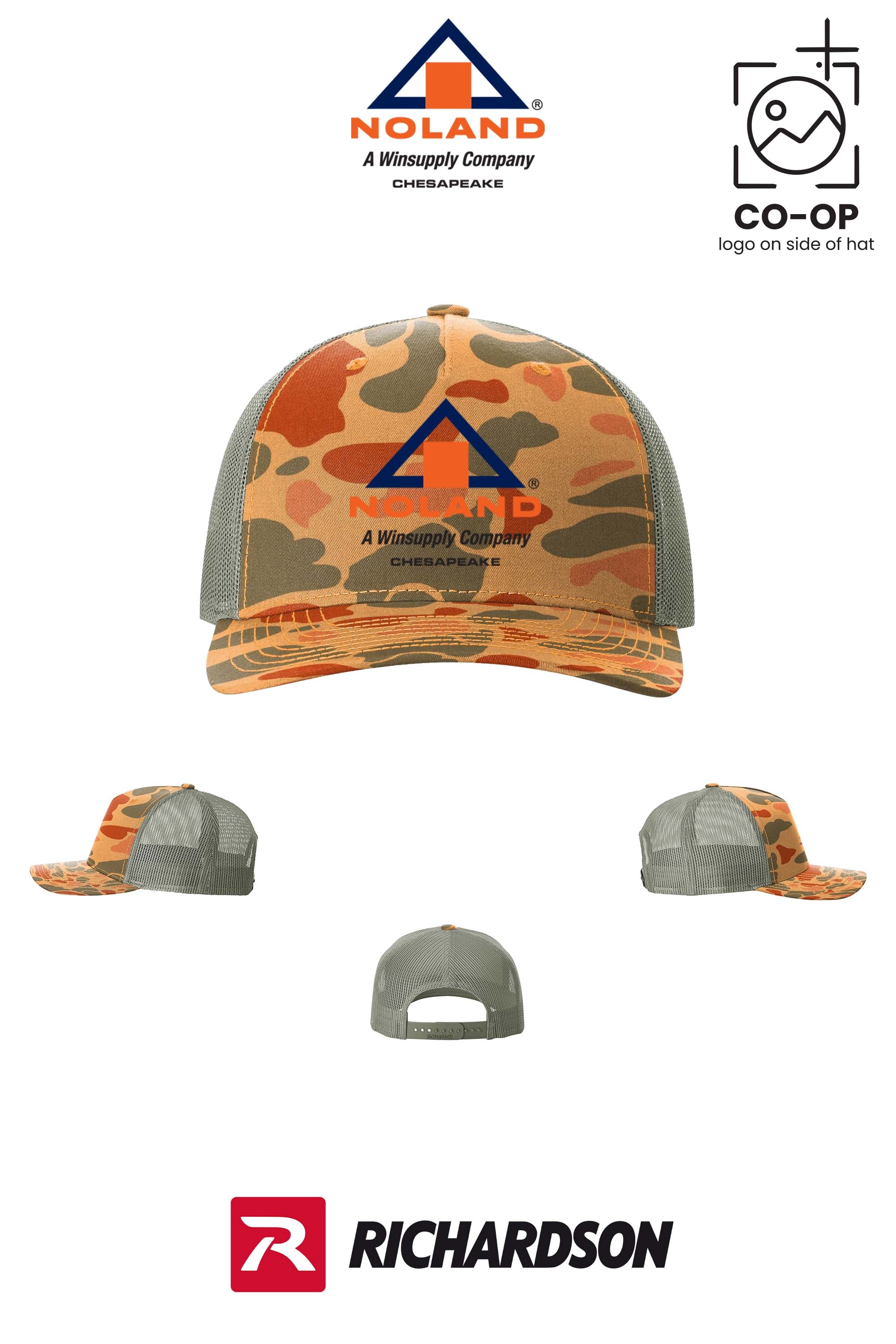 Richardson 112PFP Printed Five-Panel Trucker - Noland Company Chesapeake