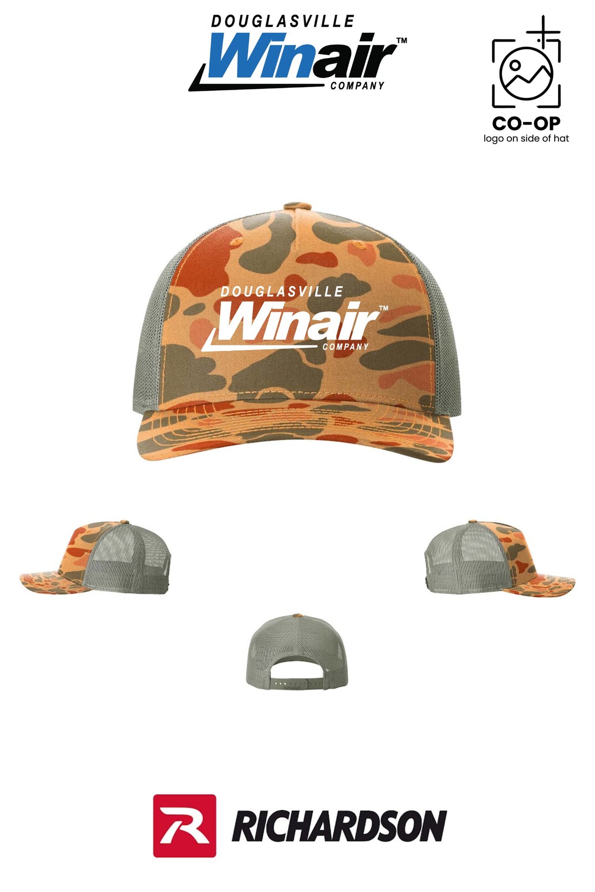Richardson 112PFP Printed Five-Panel Trucker - Douglasville Winair