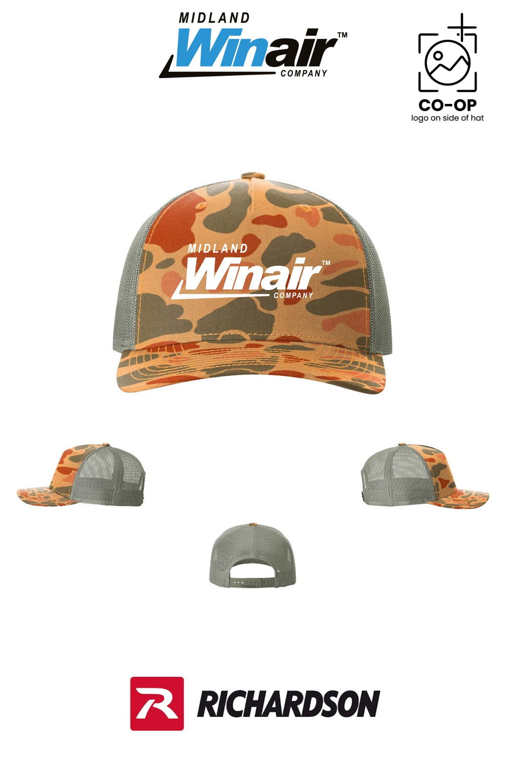 Richardson 112PFP Printed Five-Panel Trucker - Midland Winair
