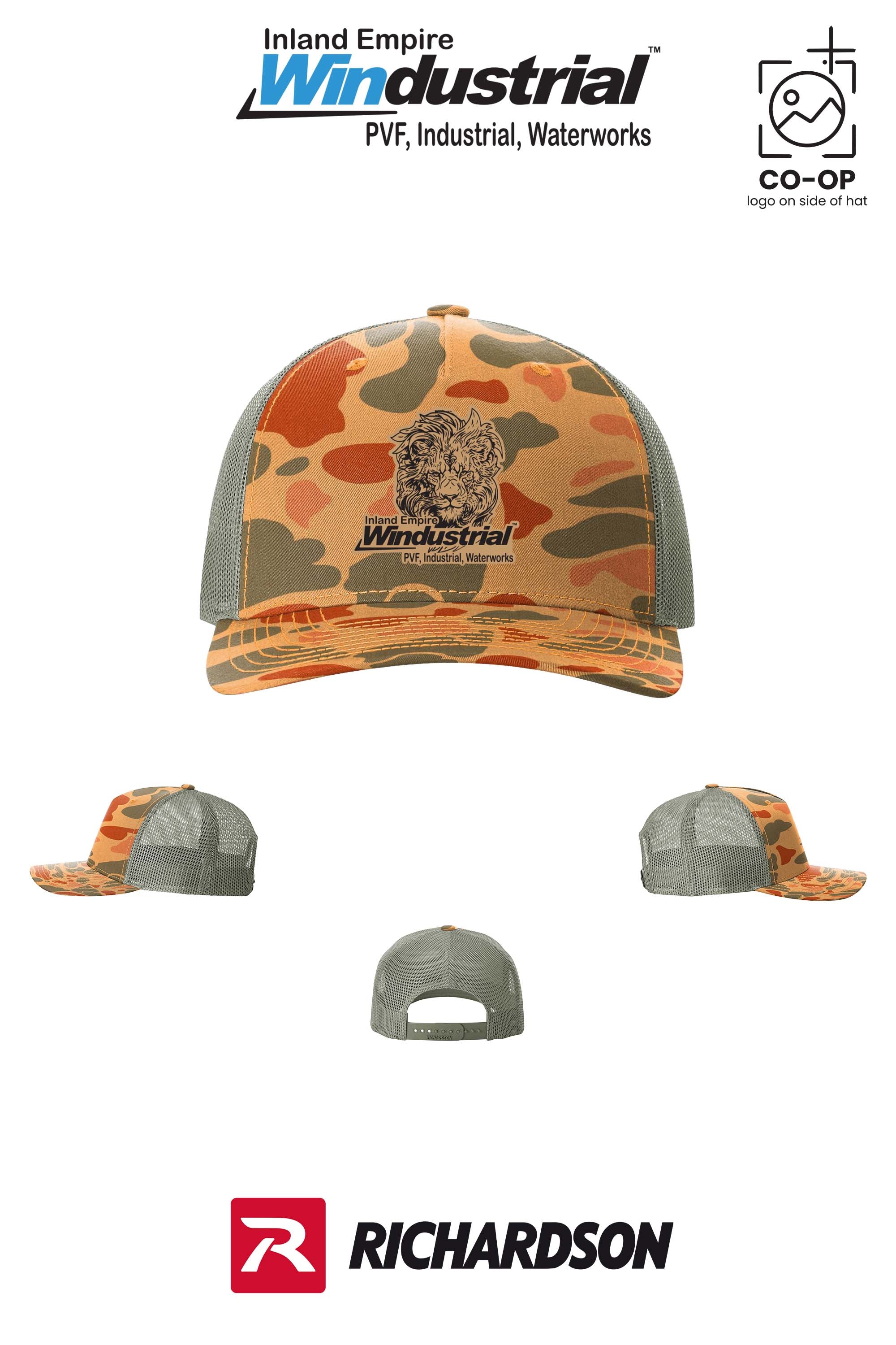 Richardson 112PFP Printed Five-Panel Trucker - Inland Empire Windustrial