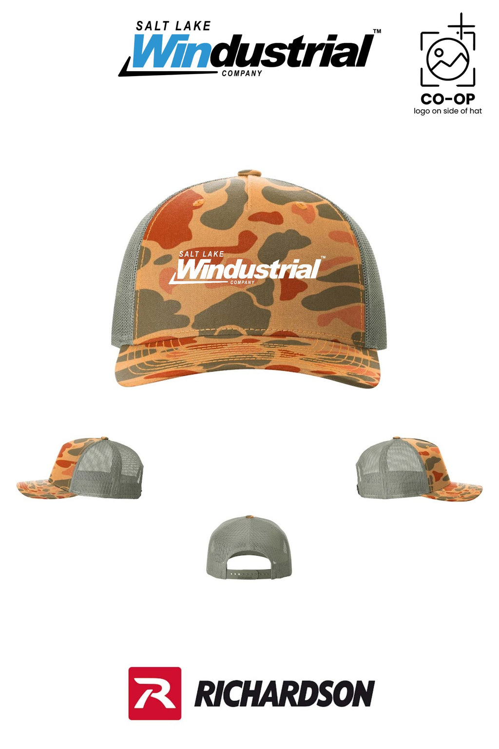 Richardson 112PFP Printed Five-Panel Trucker - Salt Lake Windustrial