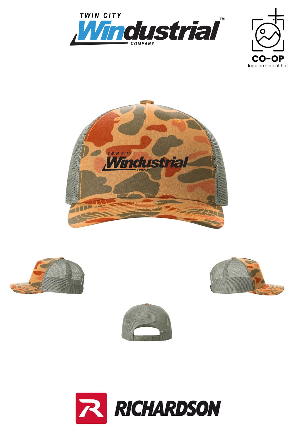 Richardson 112PFP Printed Five-Panel Trucker - Twin City Windustrial
