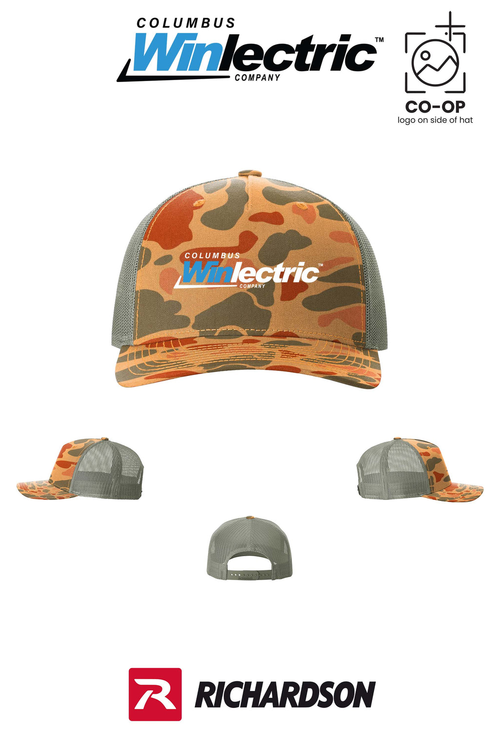 Richardson 112PFP Printed Five-Panel Trucker - Columbus Winlectric