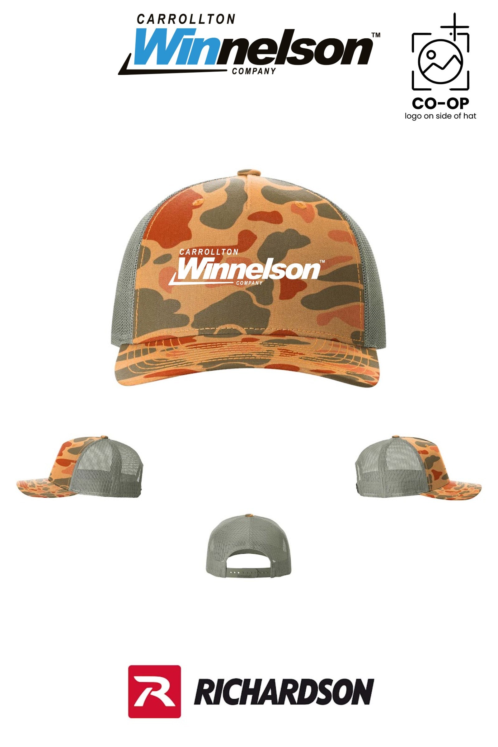 Richardson 112PFP Printed Five-Panel Trucker - Carrollton Winnelson