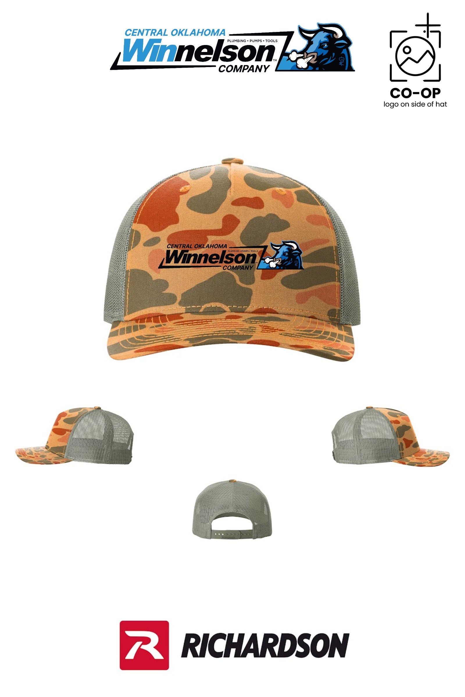 Richardson 112PFP Printed Five-Panel Trucker - Winnelson Central Oklahoma