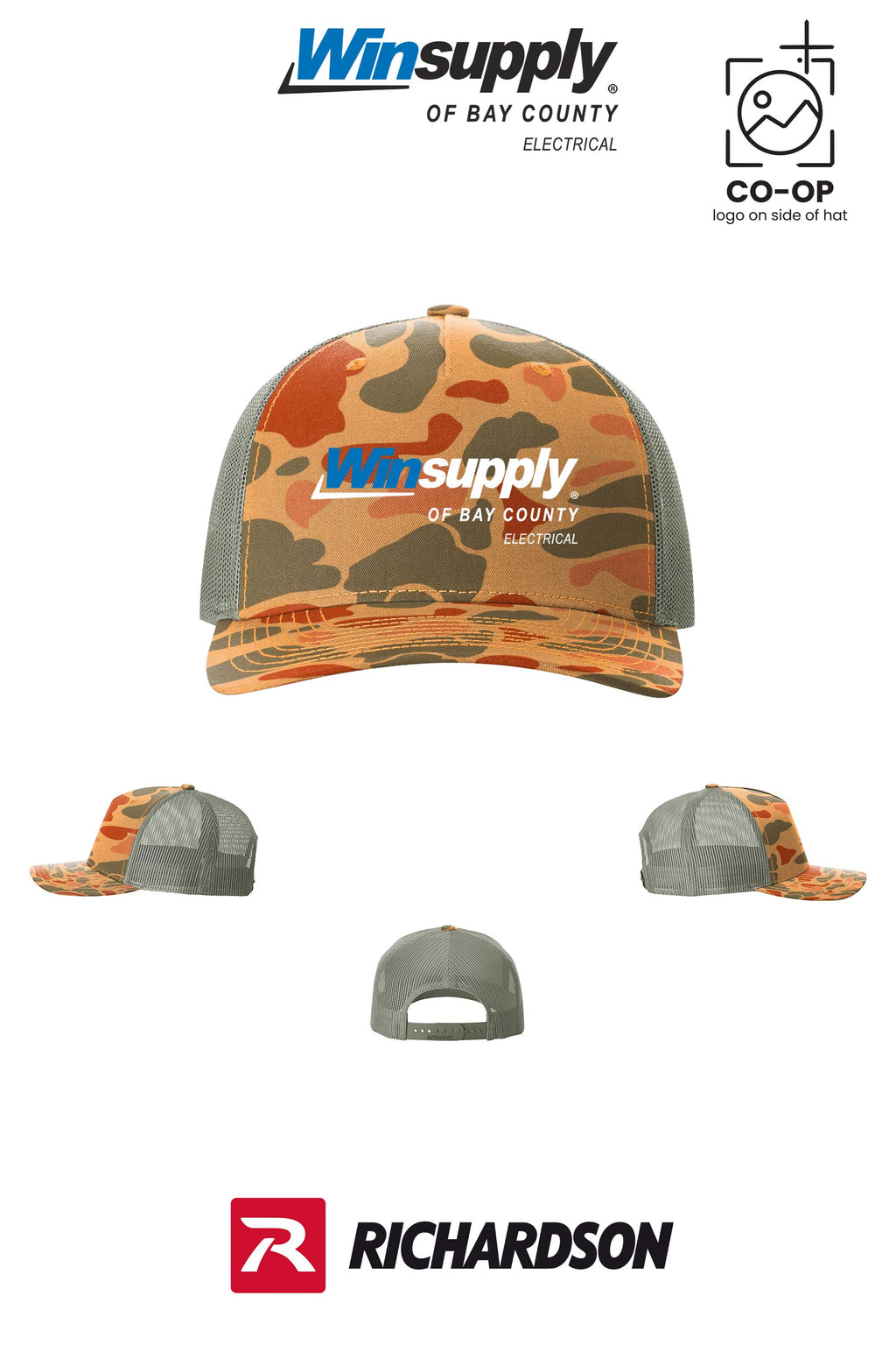 Richardson 112PFP Printed Five-Panel Trucker - Winsupply Bay County FL