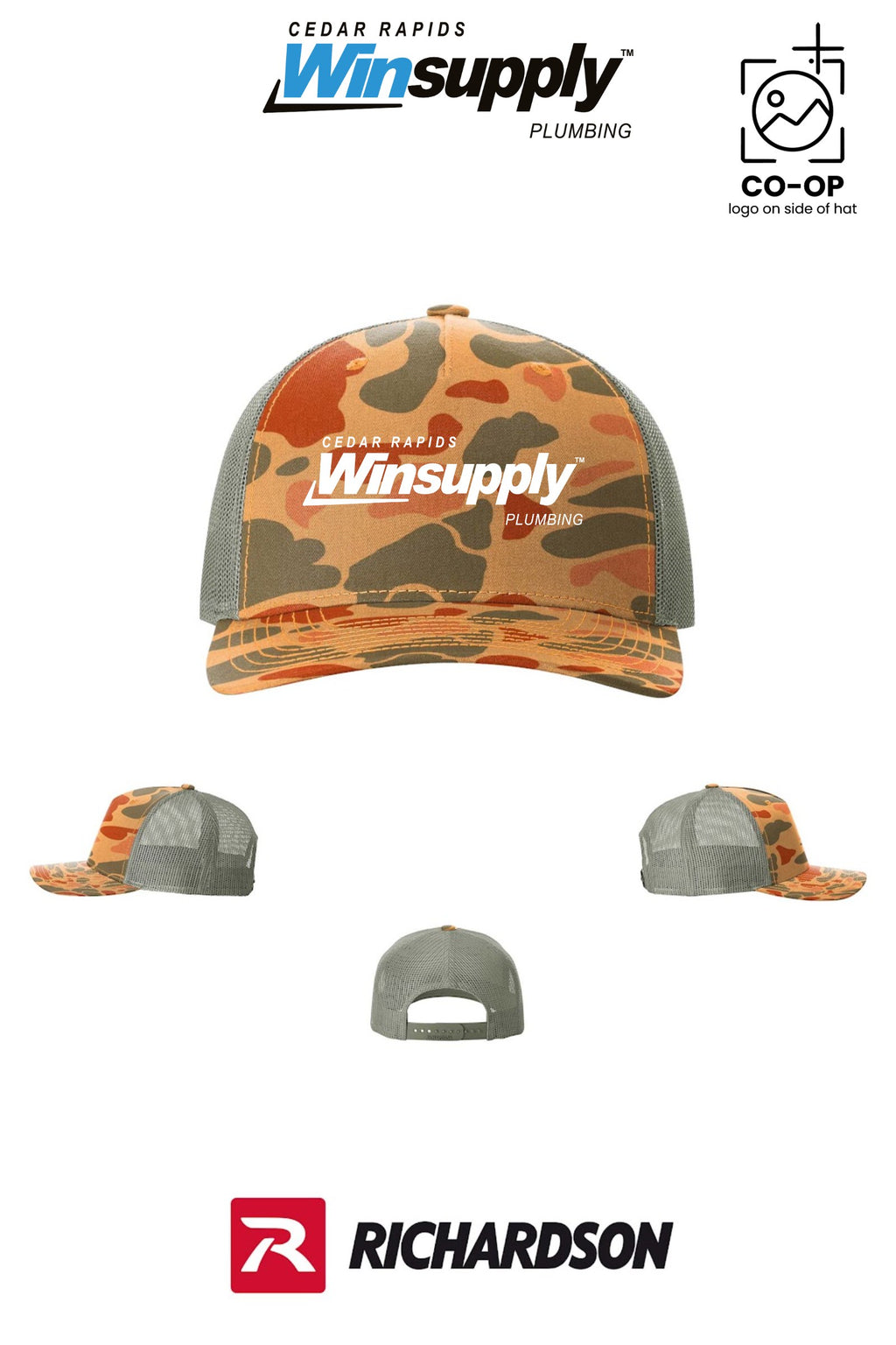 Richardson 112PFP Printed Five-Panel Trucker - Cedar Rapids Winsupply