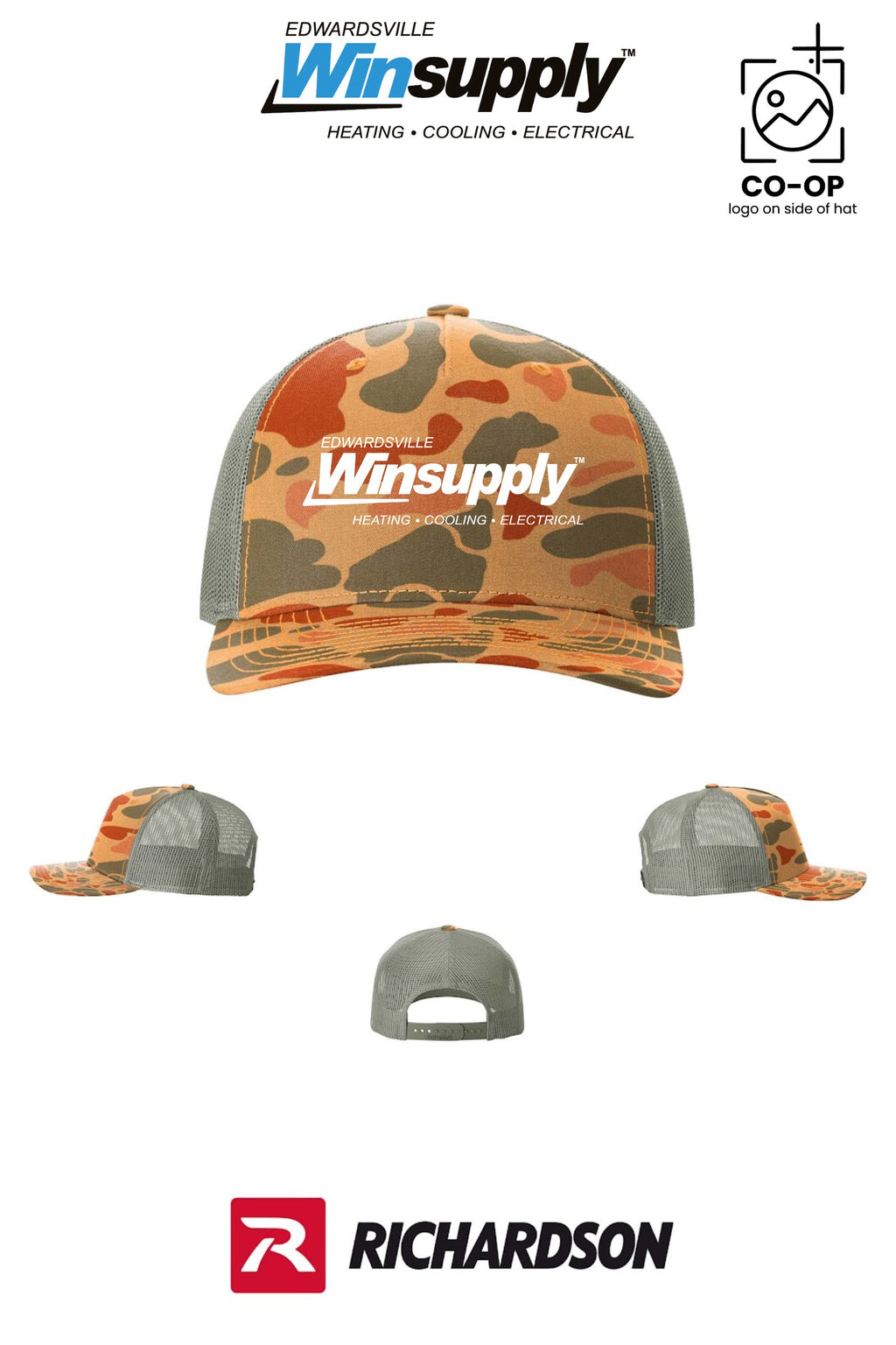 Richardson 112PFP Printed Five-Panel Trucker - Edwardsville Winsupply