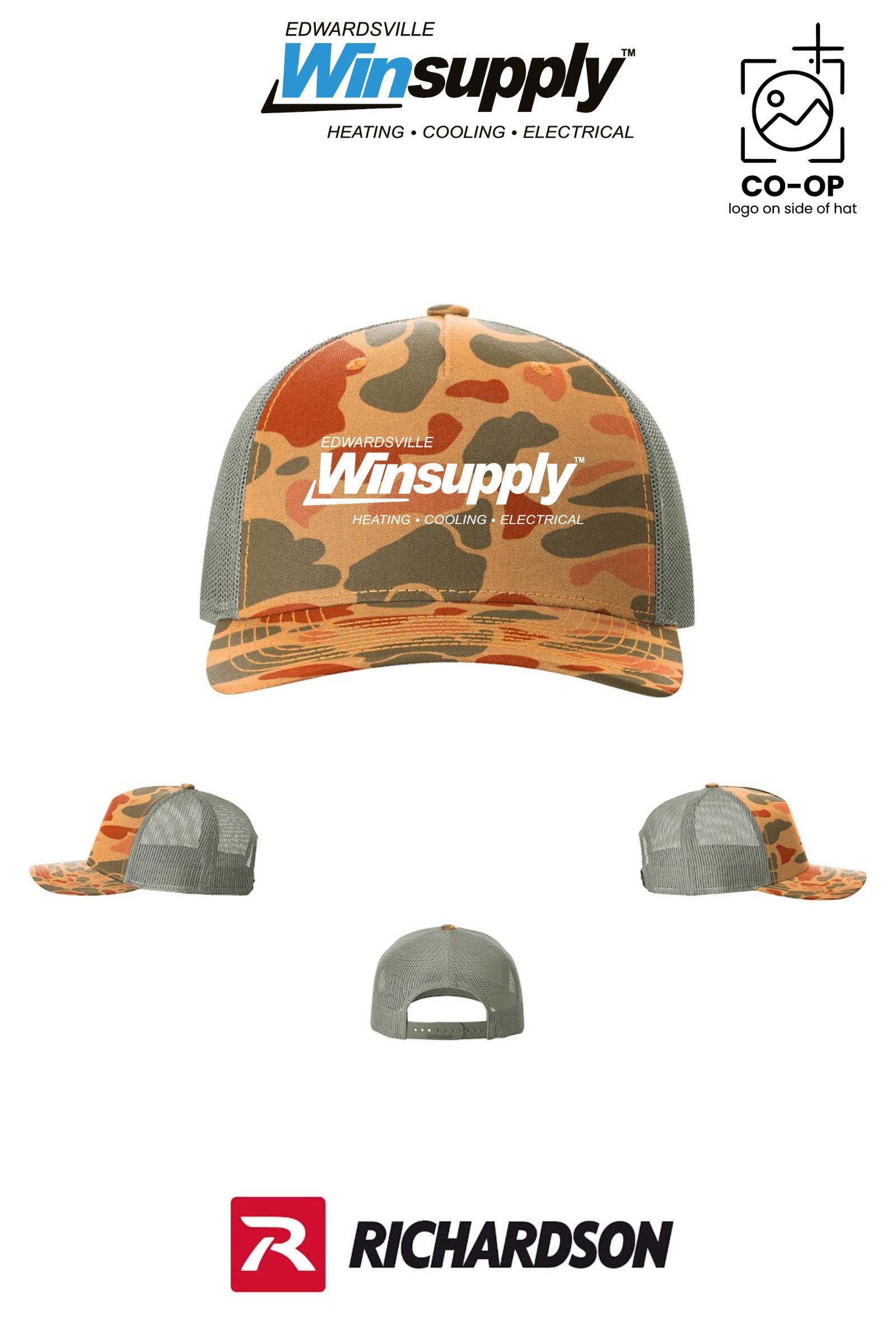 Richardson 112PFP Printed Five-Panel Trucker - Edwardsville Winsupply