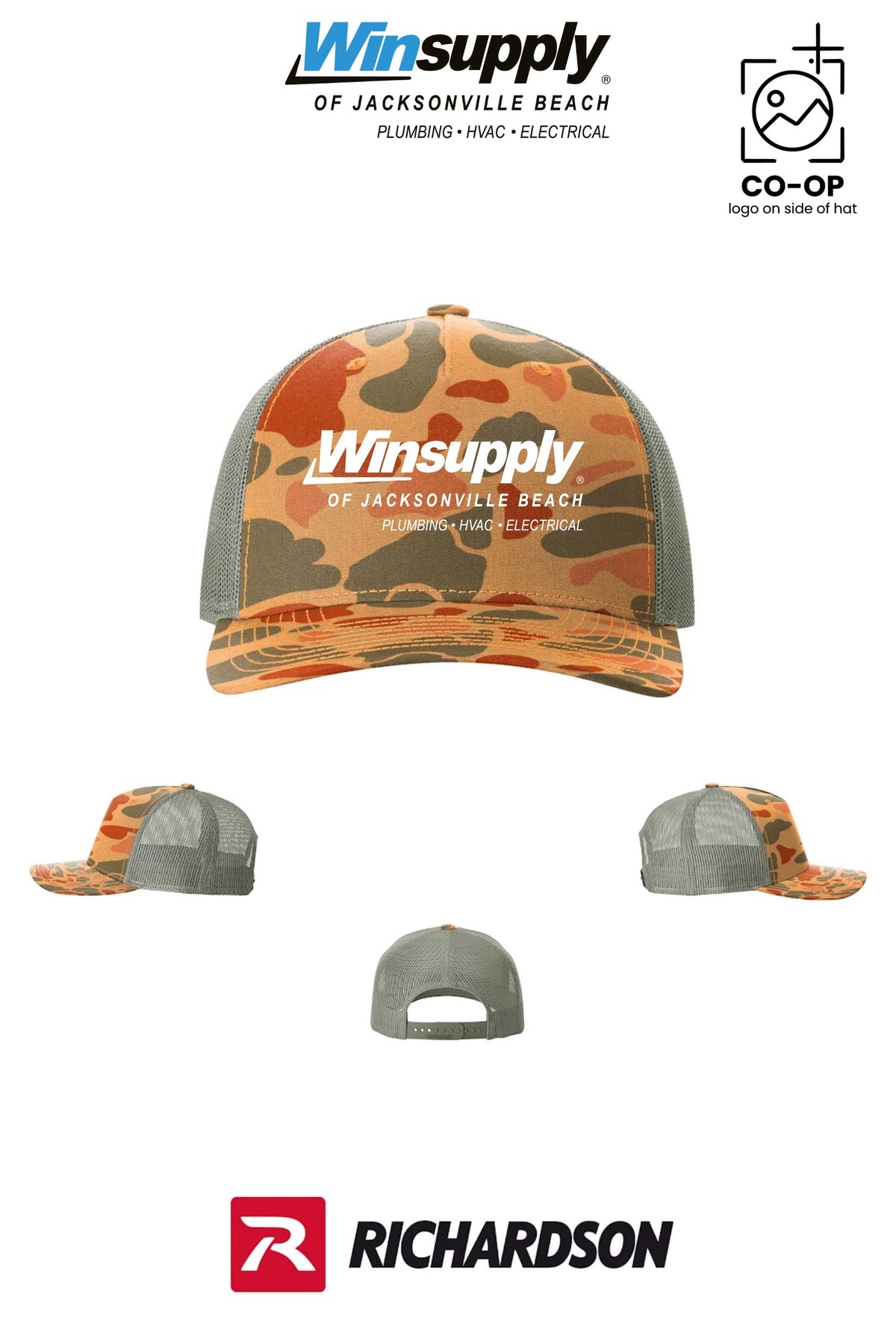 Richardson 112PFP Printed Five-Panel Trucker - Winsupply Jacksonville Beach