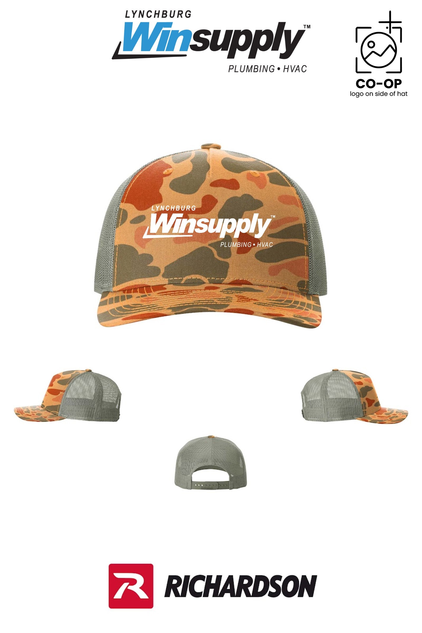 Richardson 112PFP Printed Five-Panel Trucker - Lynchburg Winsupply