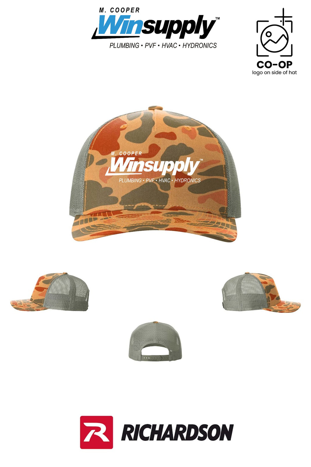 Richardson 112PFP Printed Five-Panel Trucker - M. Cooper Winsupply Co.