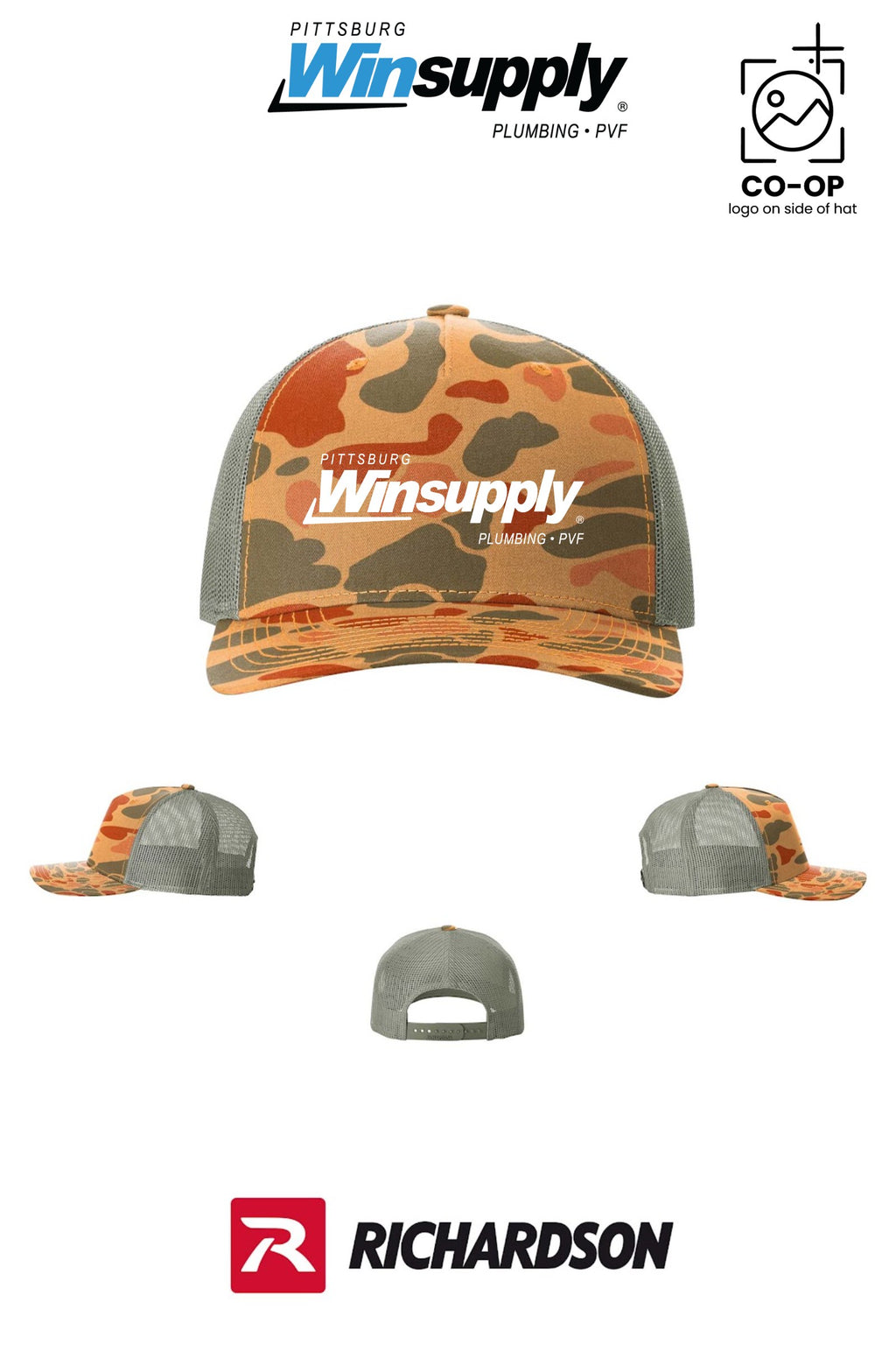 Richardson 112PFP Printed Five-Panel Trucker - Pittsburg Winsupply