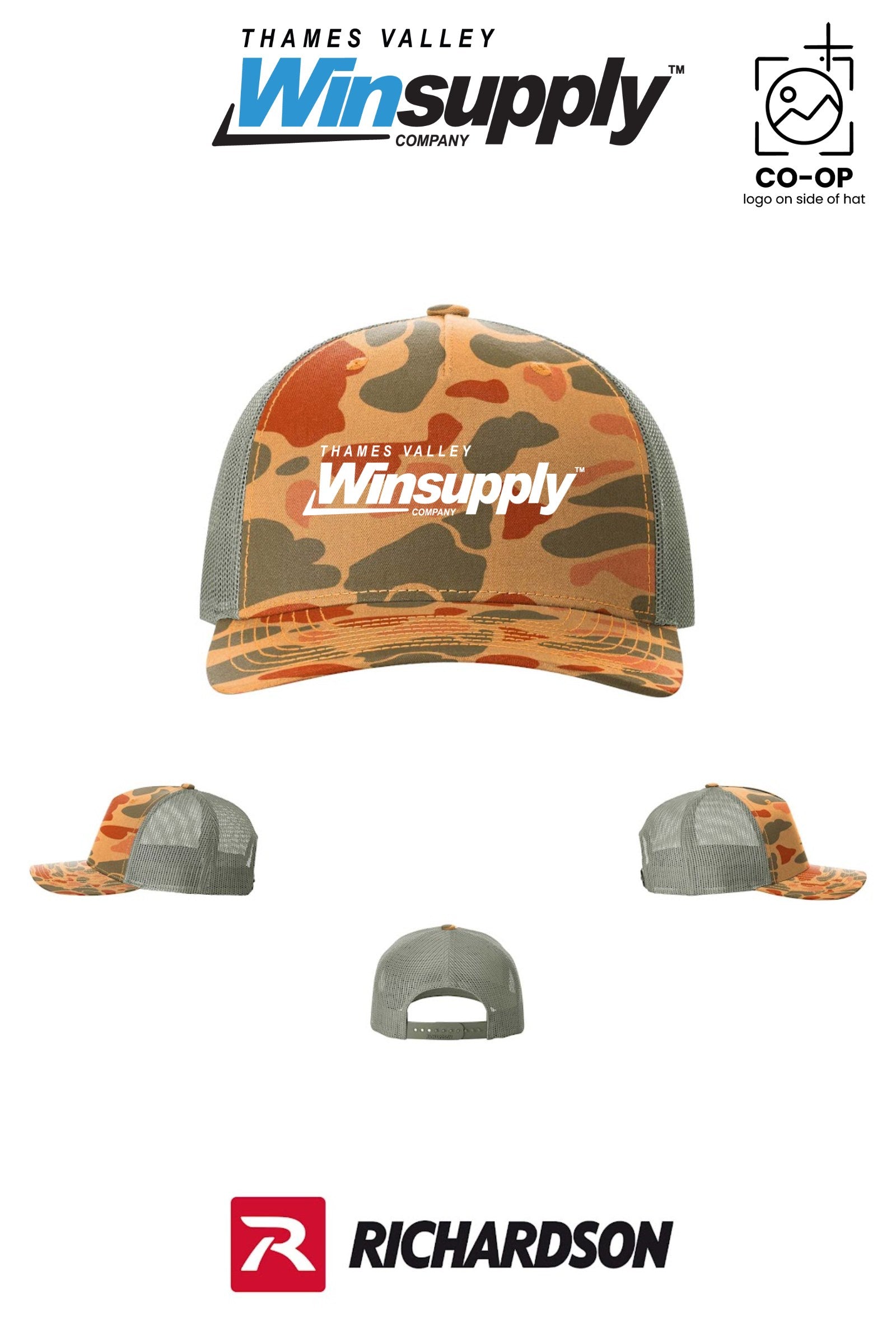 Richardson 112PFP Printed Five-Panel Trucker - Thames Valley Winsupply