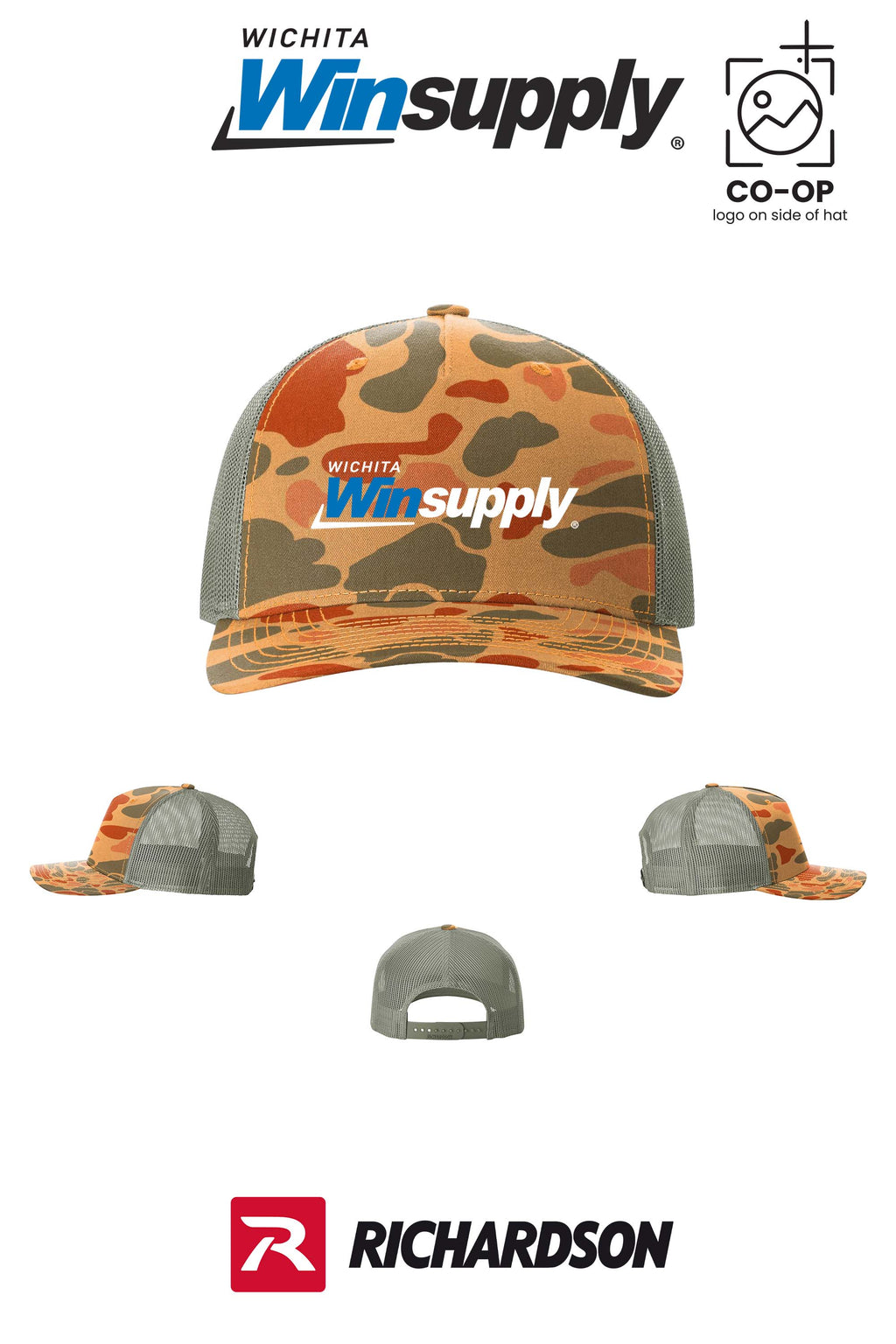 Richardson 112PFP Printed Five-Panel Trucker - Wichita Winsupply