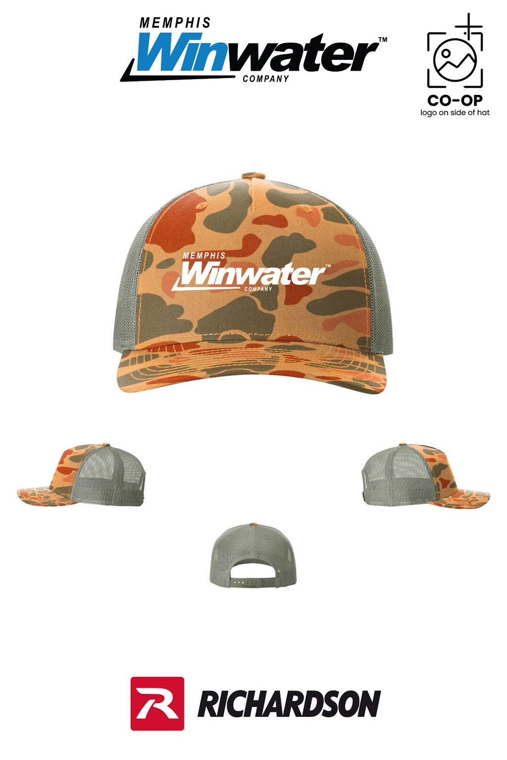 Richardson 112PFP Printed Five-Panel Trucker - Memphis Winwater