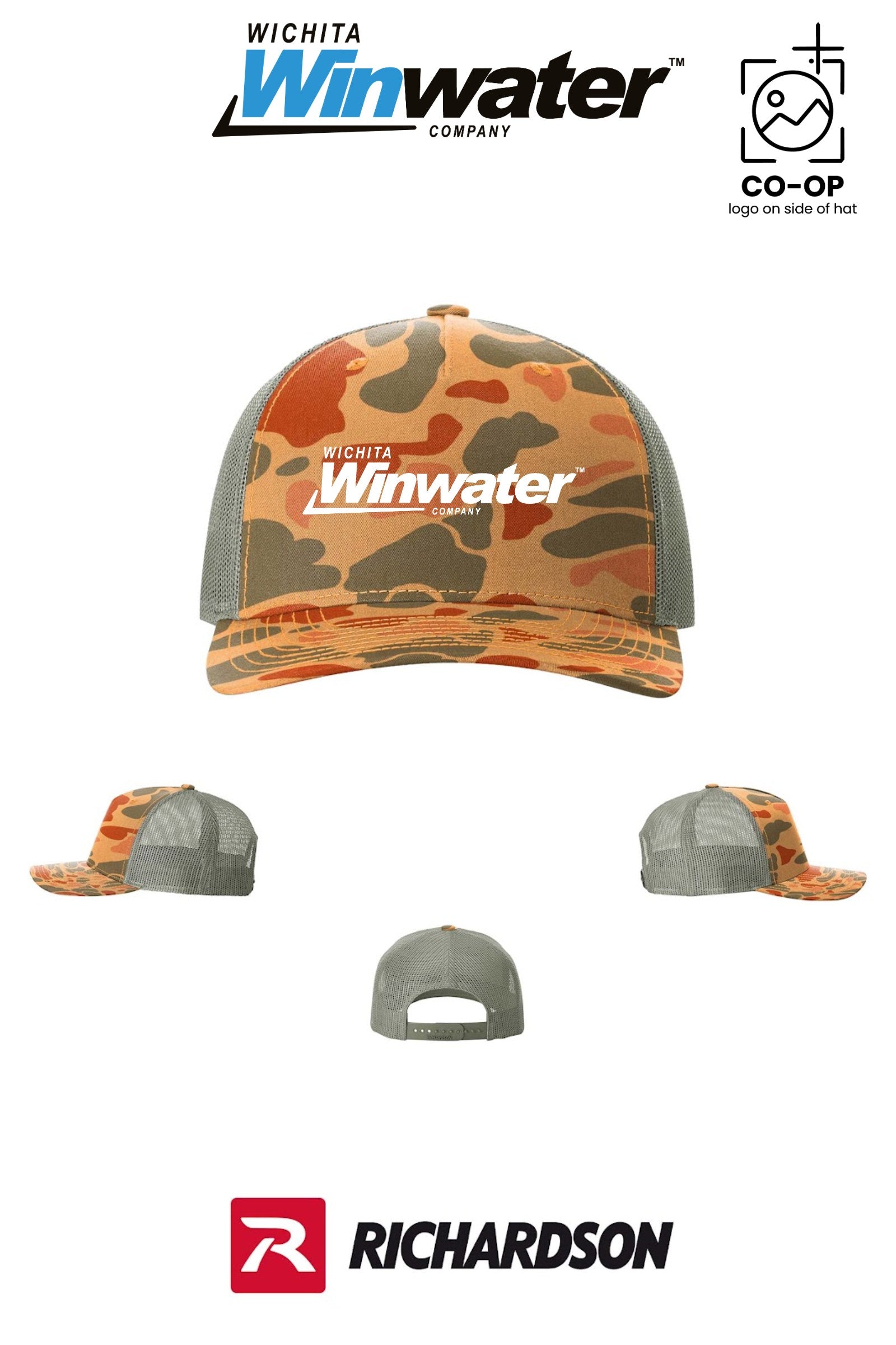 Richardson 112PFP Printed Five-Panel Trucker - Wichita Winwater