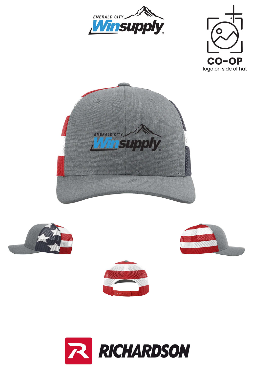 Richardson 112PM Printed Mesh Trucker - Winsupply Emerald City