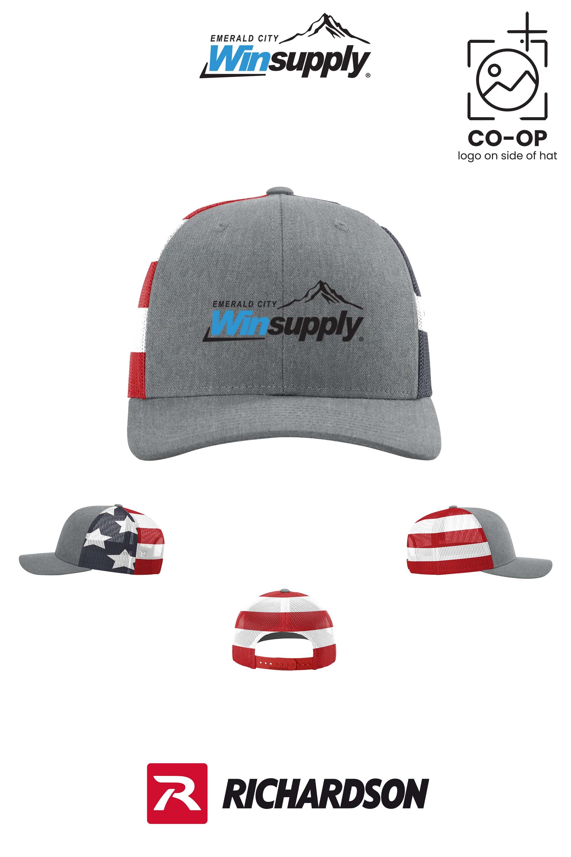 Richardson 112PM Printed Mesh Trucker - Winsupply Emerald City