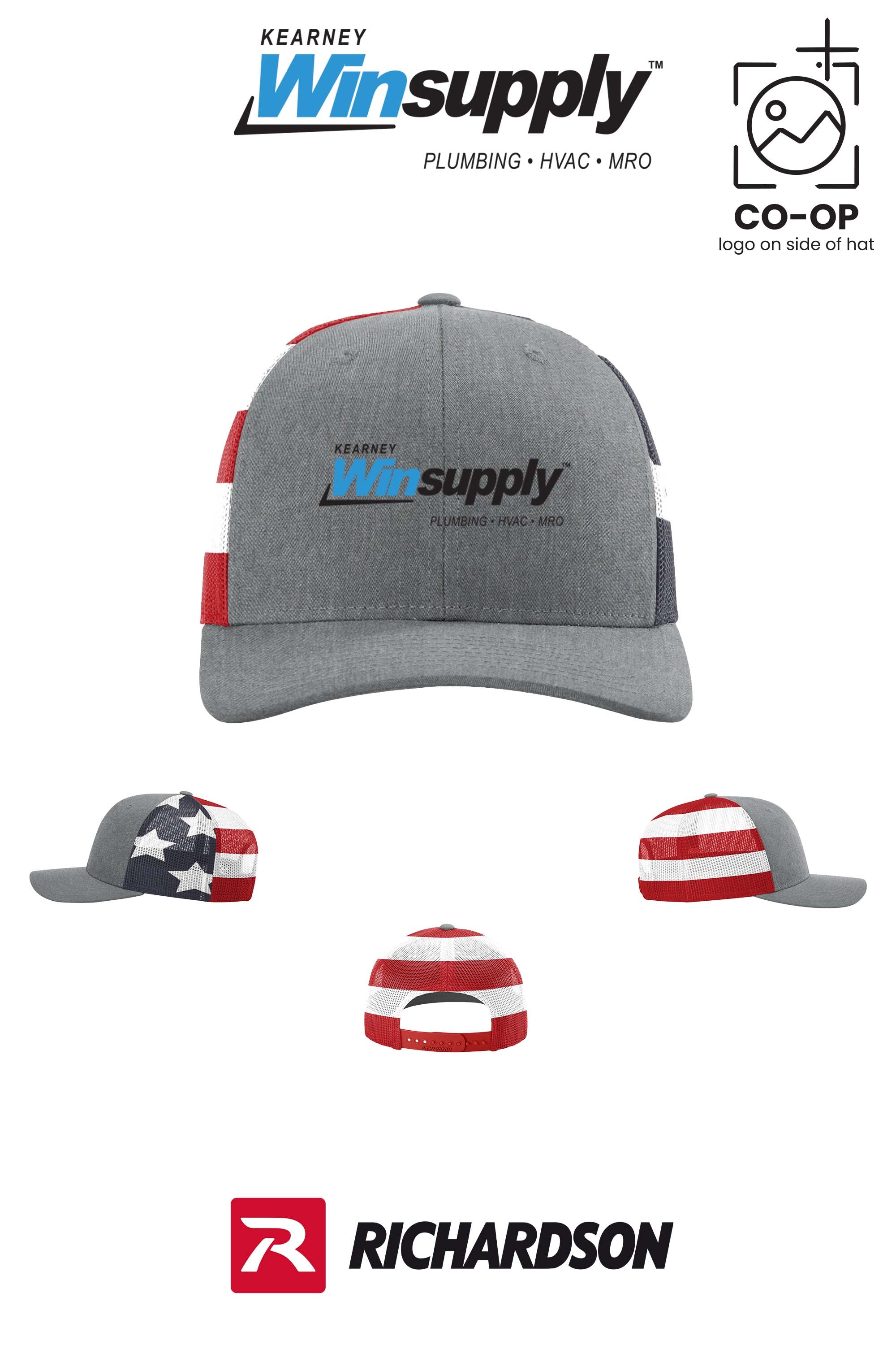 Richardson 112PM Printed Mesh Trucker - Kearney Winsupply