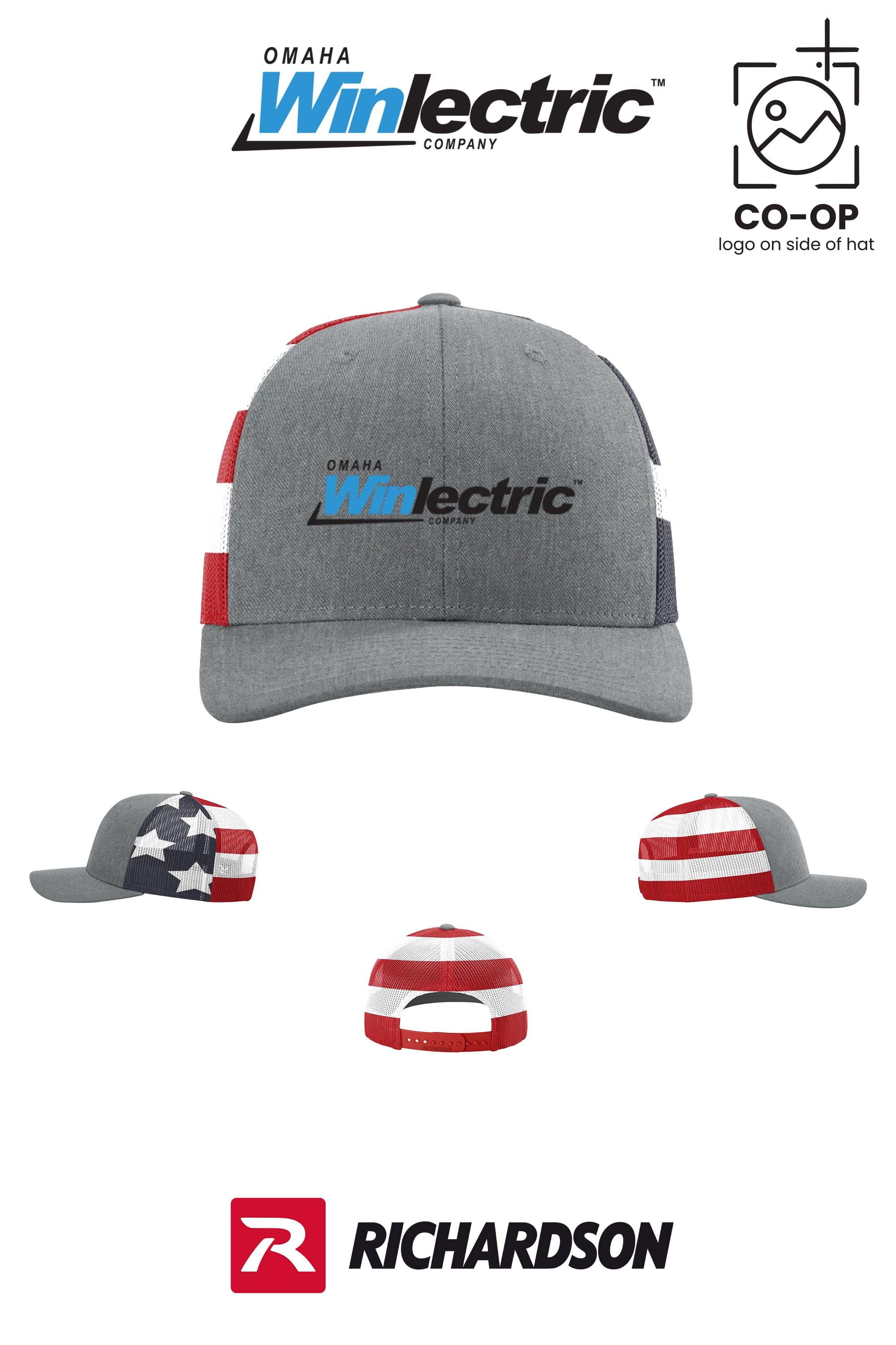 Richardson 112PM Printed Mesh Trucker - Omaha Winlectric