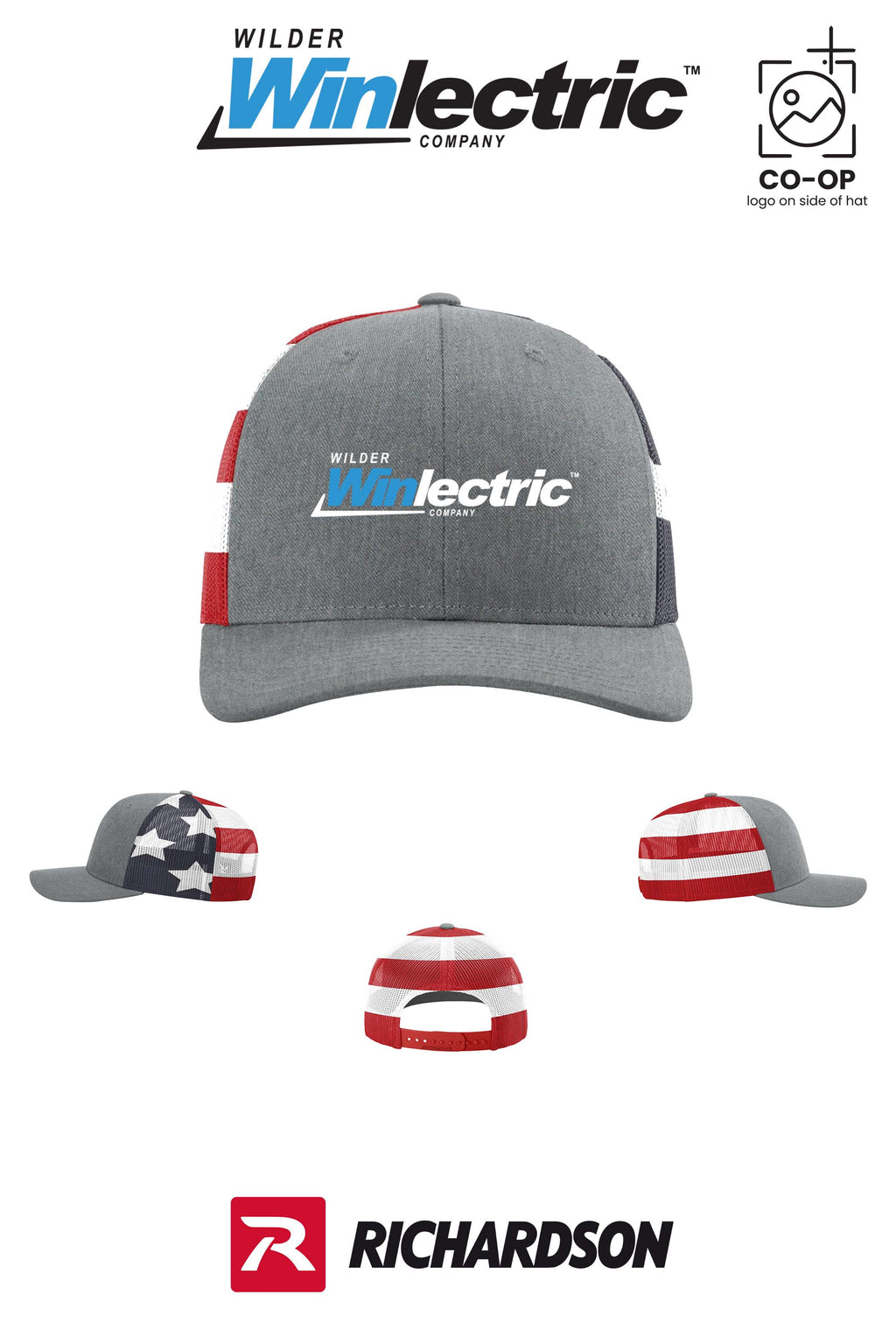 Richardson 112PM Printed Mesh Trucker - Wilder Winlectric