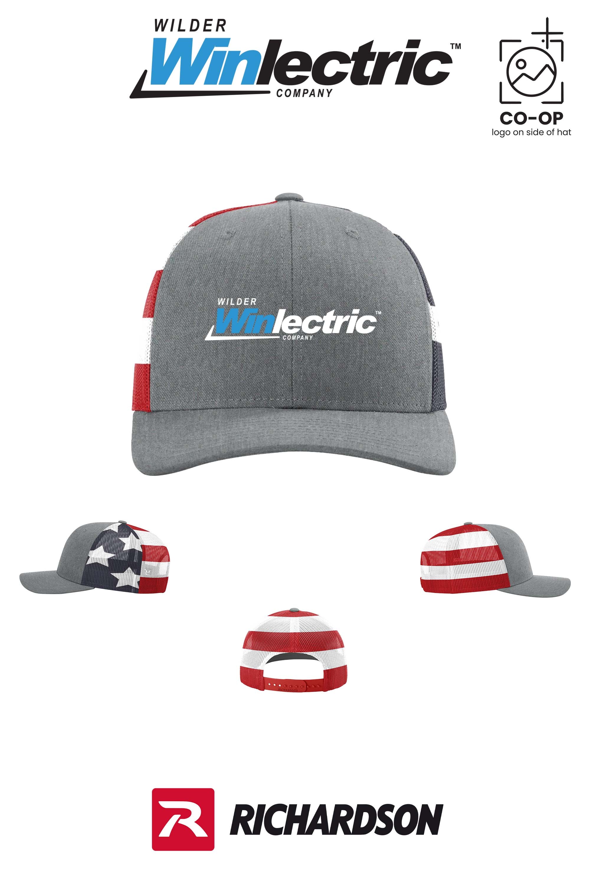 Richardson 112PM Printed Mesh Trucker - Wilder Winlectric