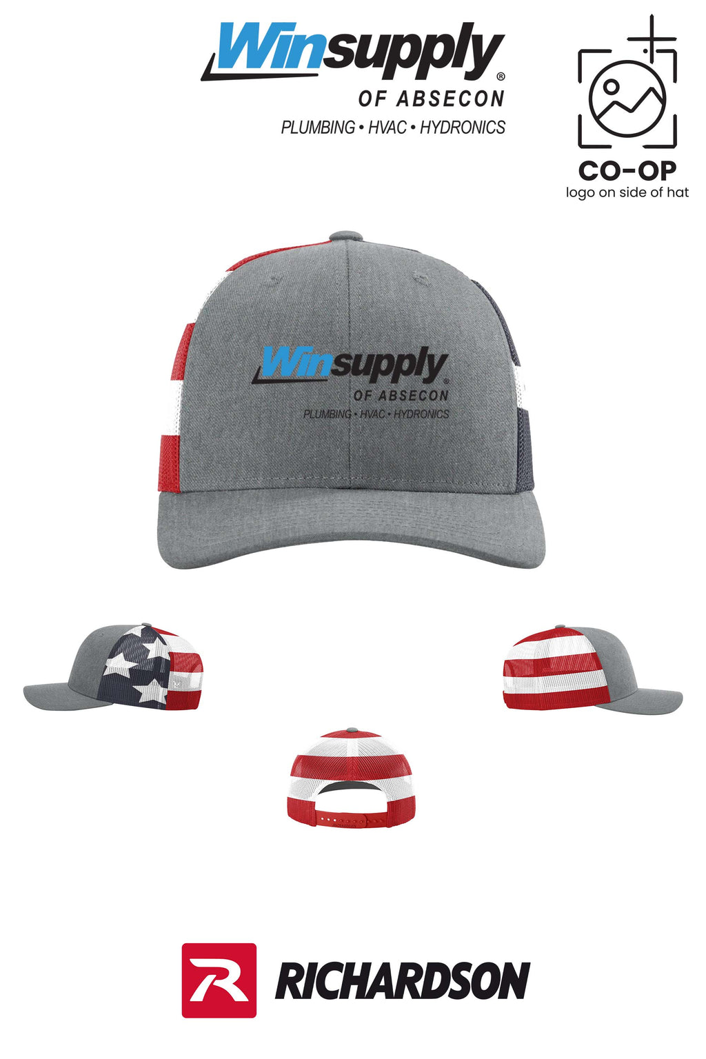 Richardson 112PM Printed Mesh Trucker - Winsupply of Absecon