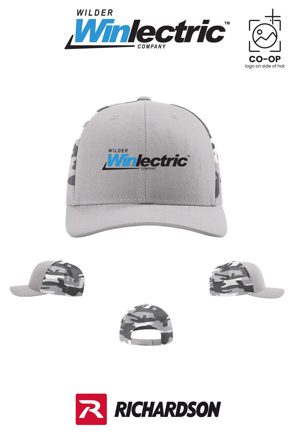 Richardson 112PM Printed Mesh Trucker - Wilder Winlectric