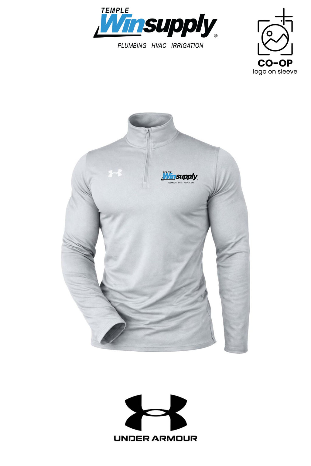 Under Armour Mens Team Tech™ Quarter-Zip Pullover - Temple Winsupply