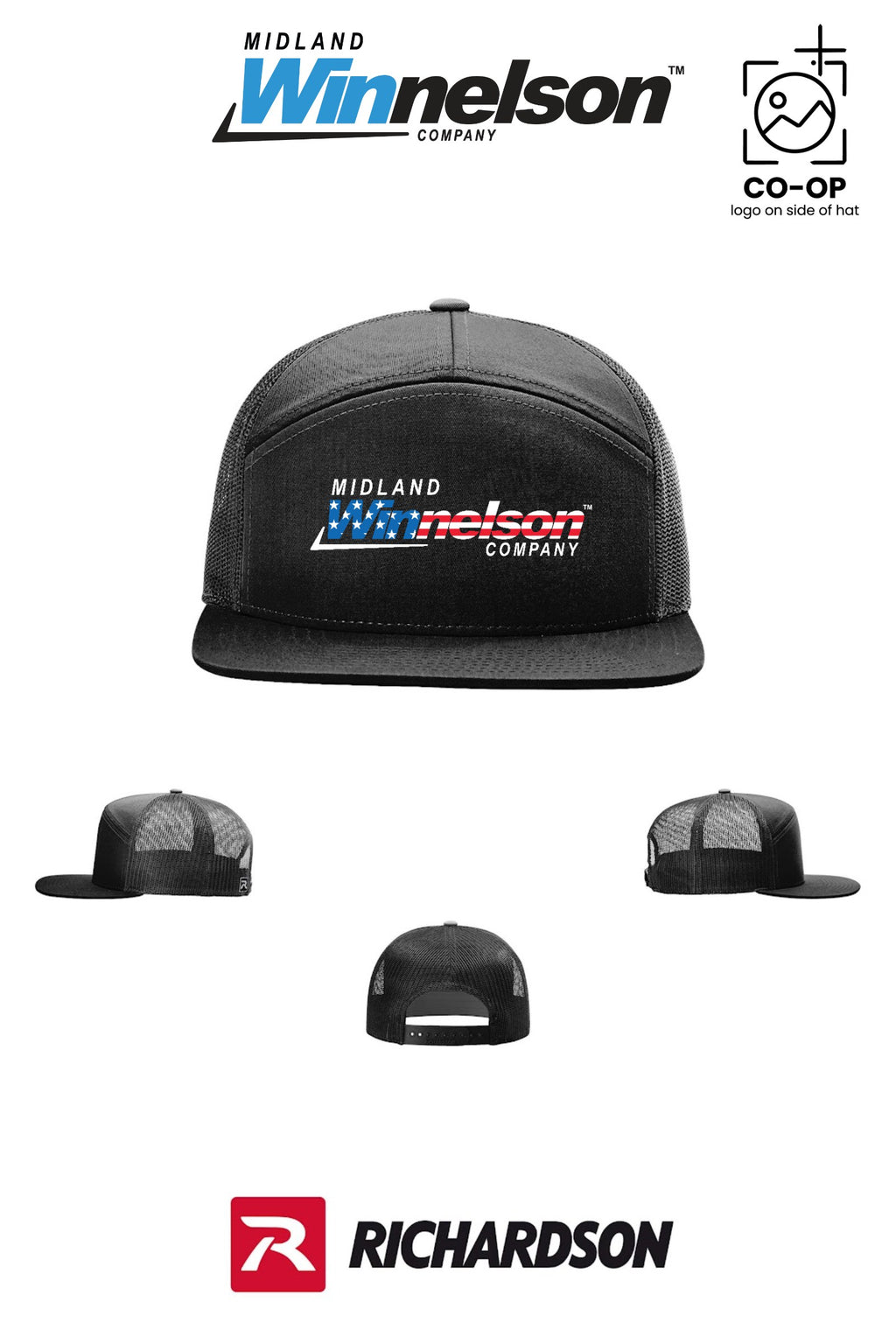 Richardson 168 Seven-Panel Trucker - Midland Winnelson - Patriot