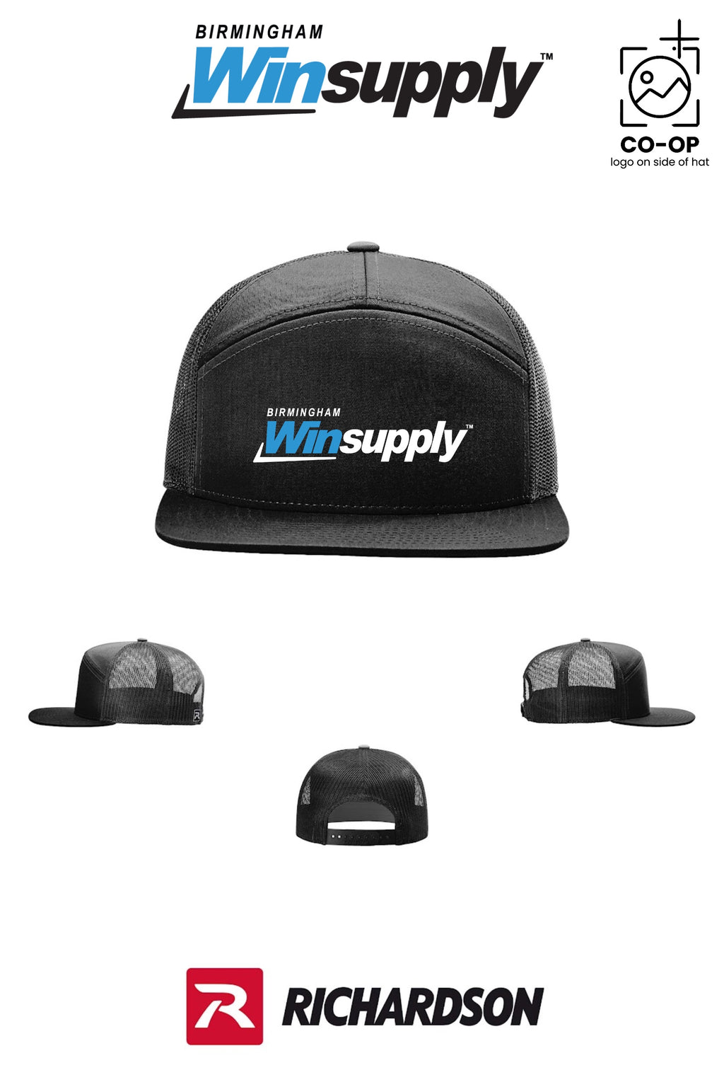 Richardson 168 Seven-Panel Trucker - Birmingham Winsupply