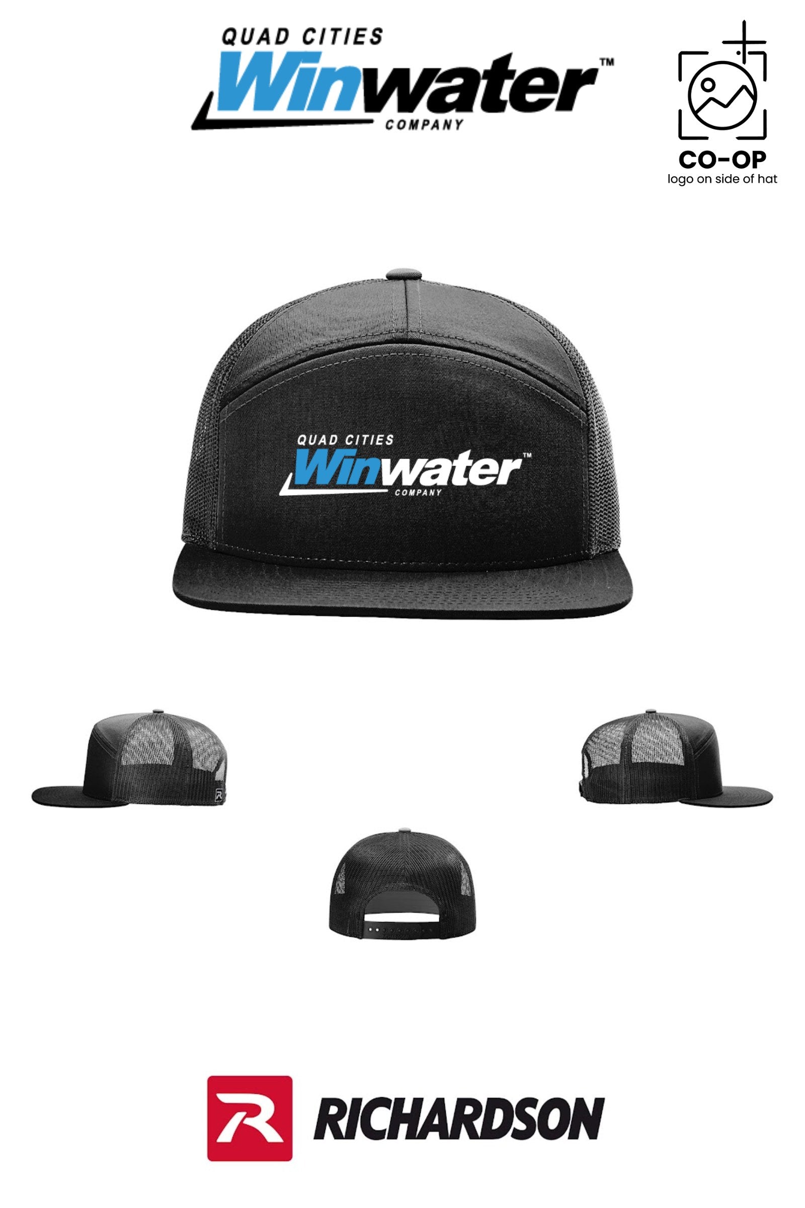 Richardson 168 Seven-Panel Trucker - Quad Cities Winwater