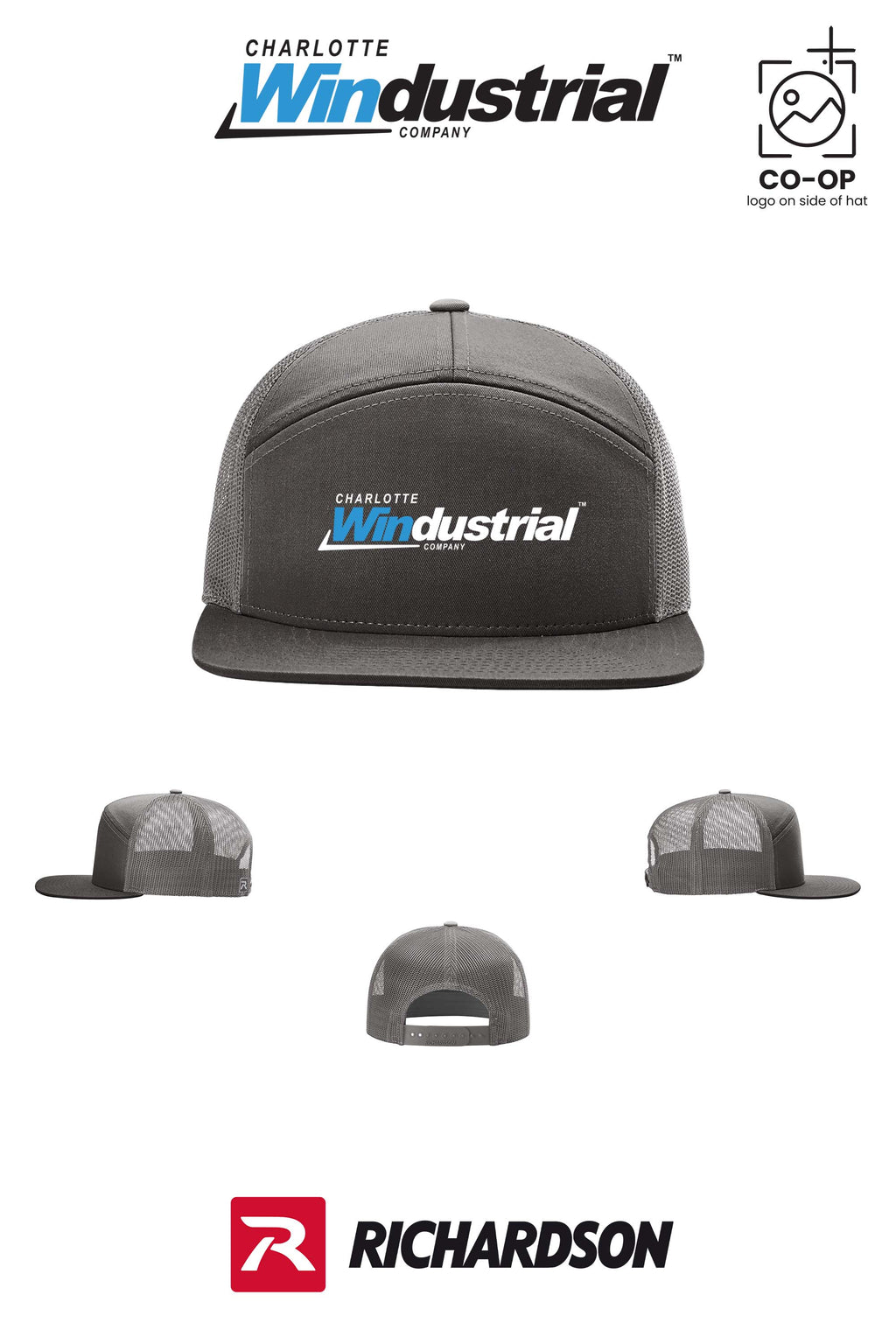 Richardson 168 Seven-Panel Trucker - Charlotte Windustrial