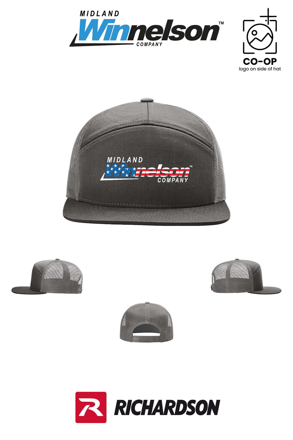 Richardson 168 Seven-Panel Trucker - Midland Winnelson - Patriot