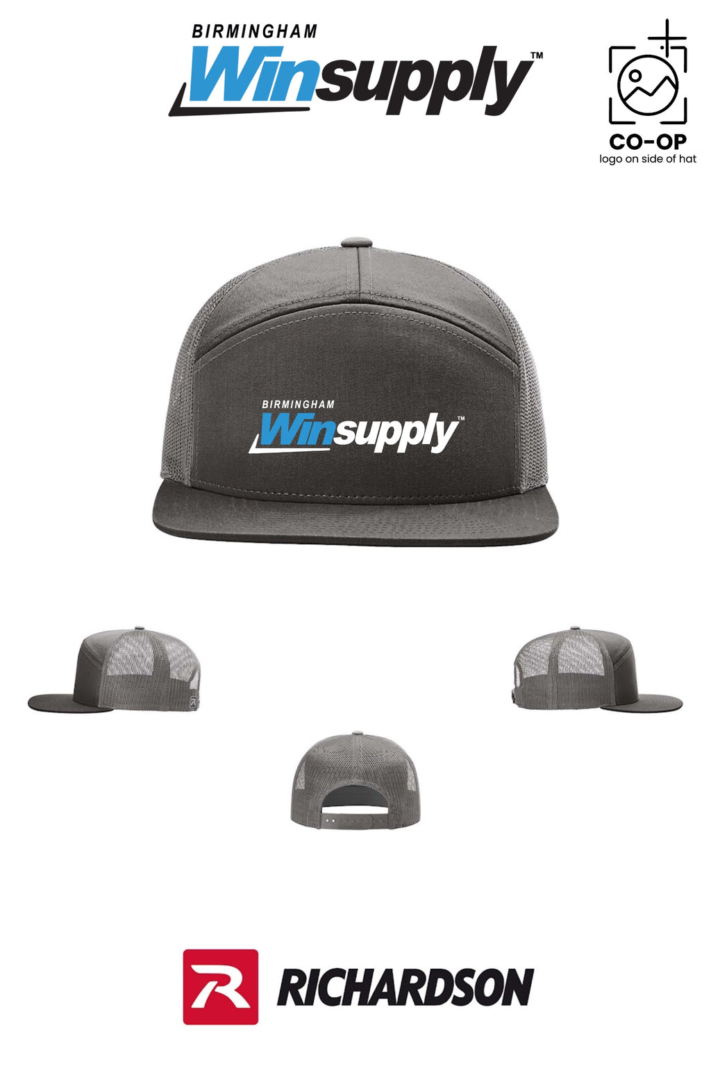 Richardson 168 Seven-Panel Trucker - Birmingham Winsupply