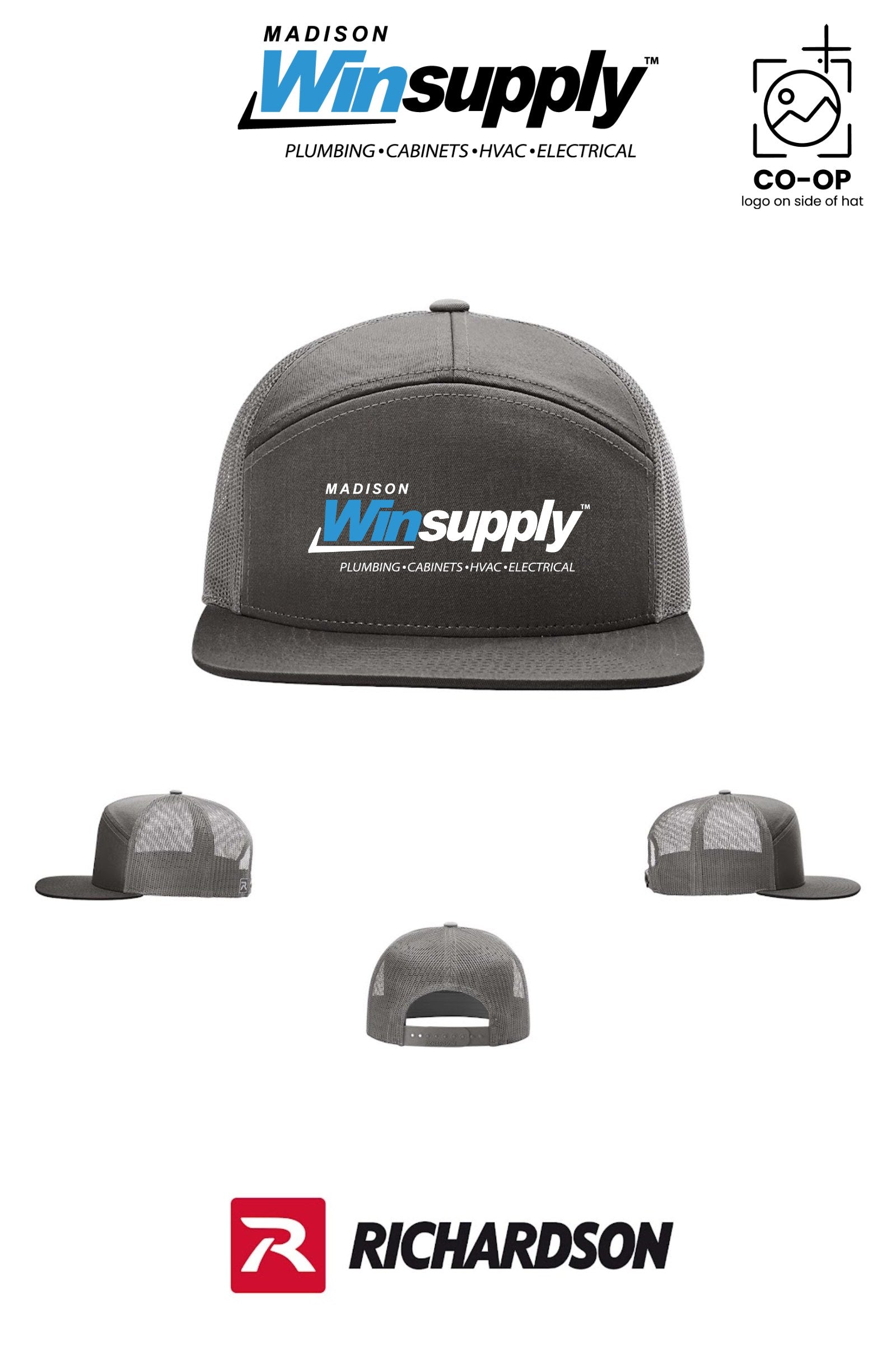 Richardson 168 Seven-Panel Trucker - Madison Winsupply
