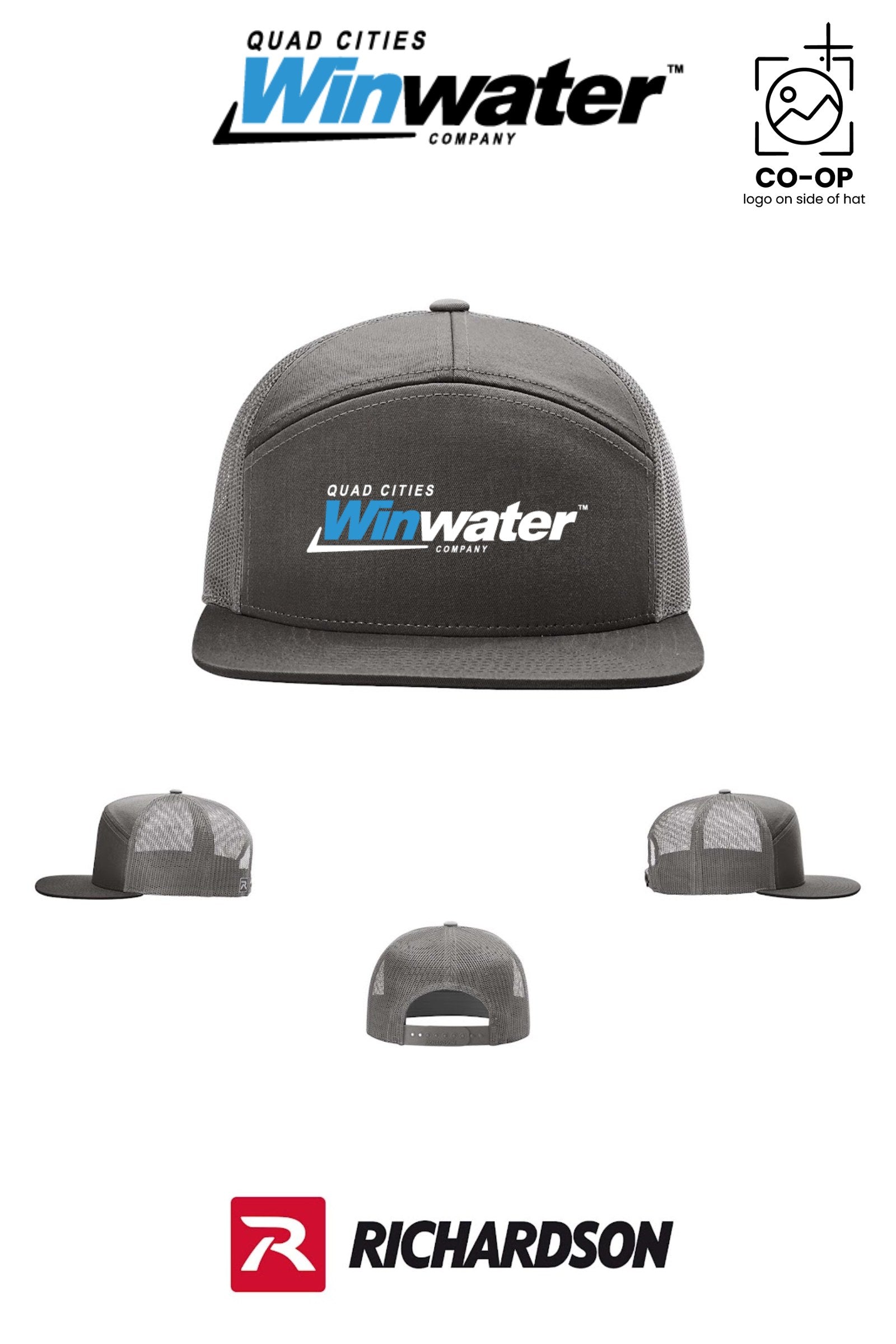 Richardson 168 Seven-Panel Trucker - Quad Cities Winwater